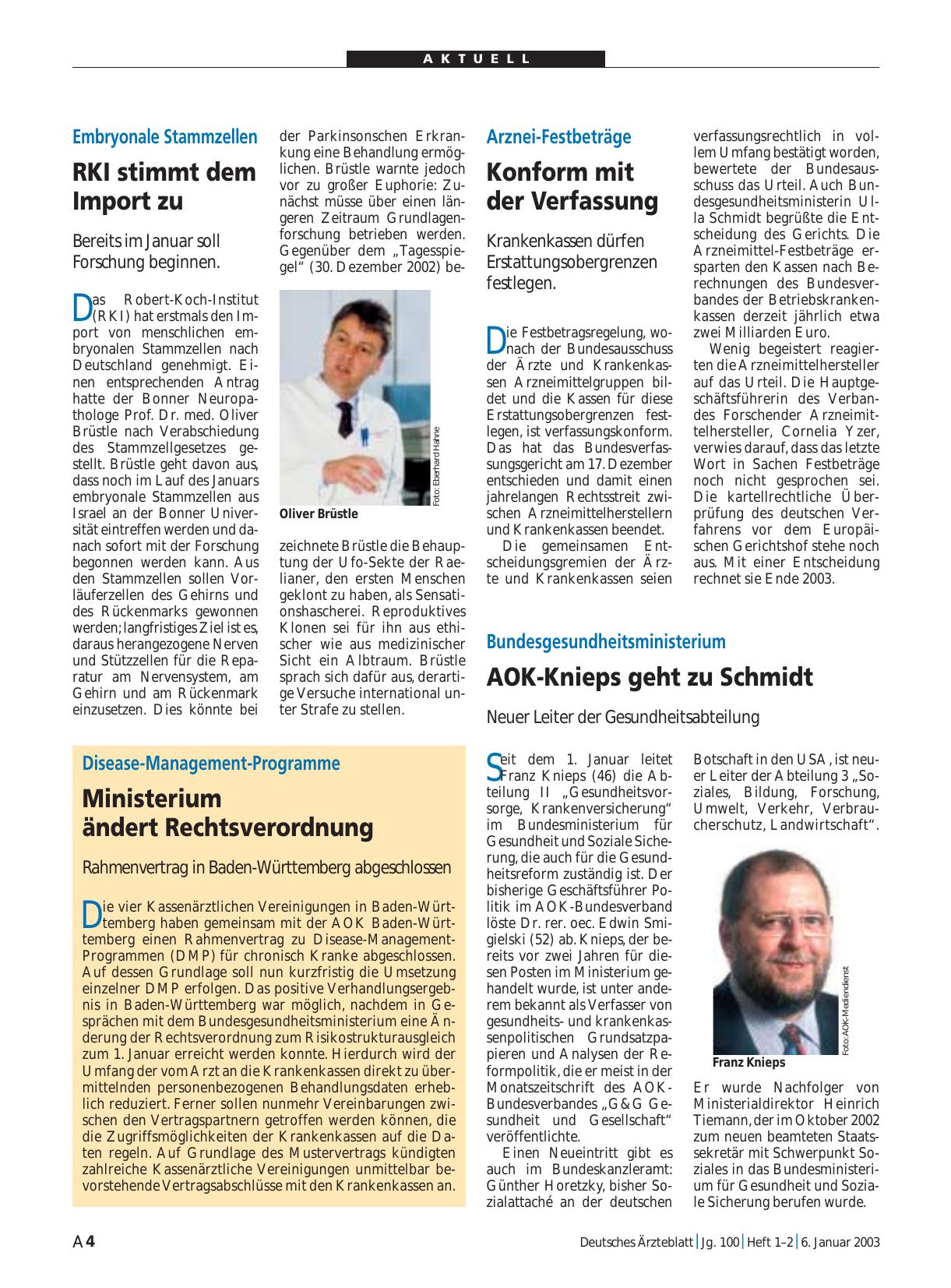 Vorschauseite 1: Arznei-Festbeträge: Konform mit der Verfassung