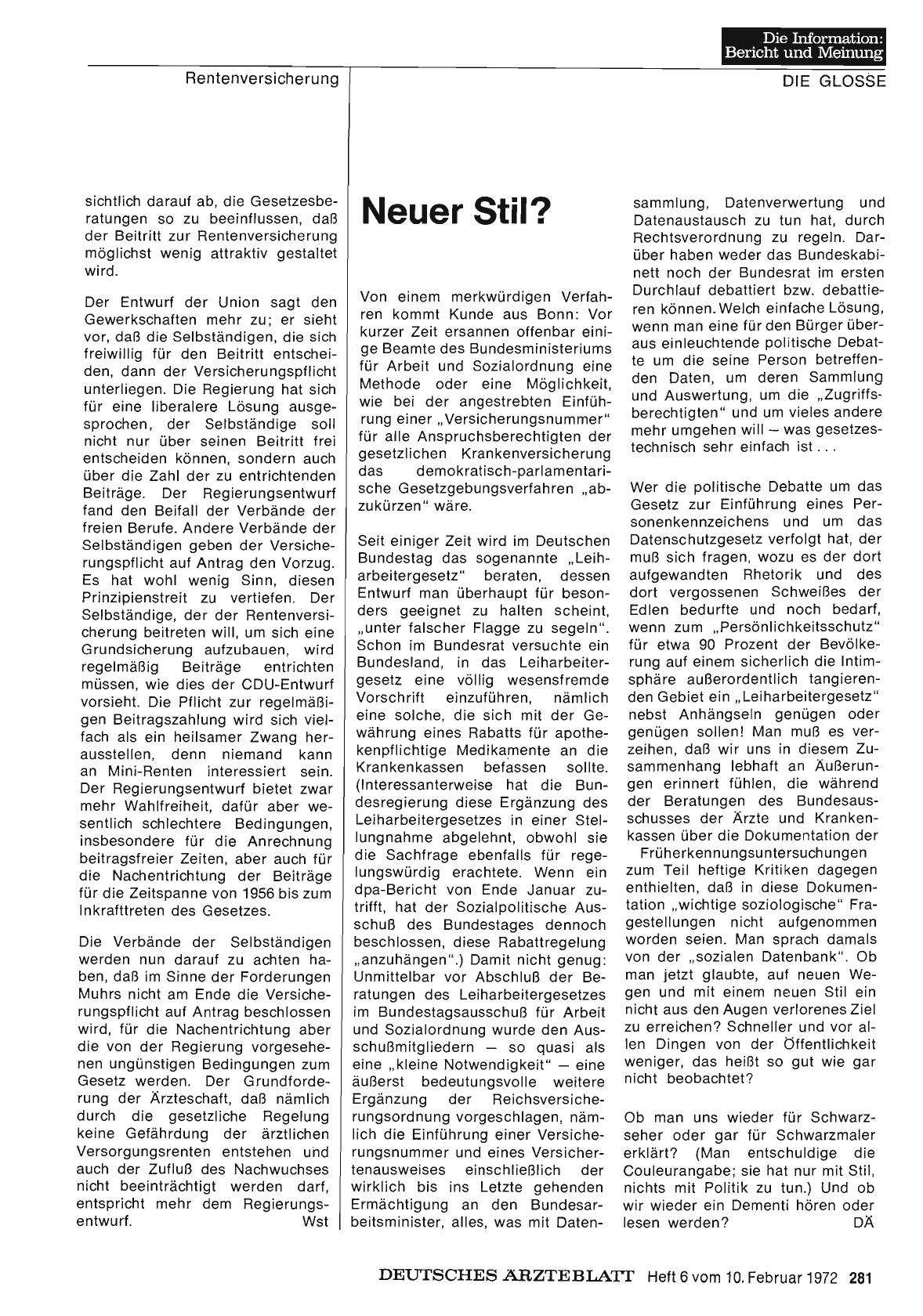 Vorschauseite 1: Neuer Stil?