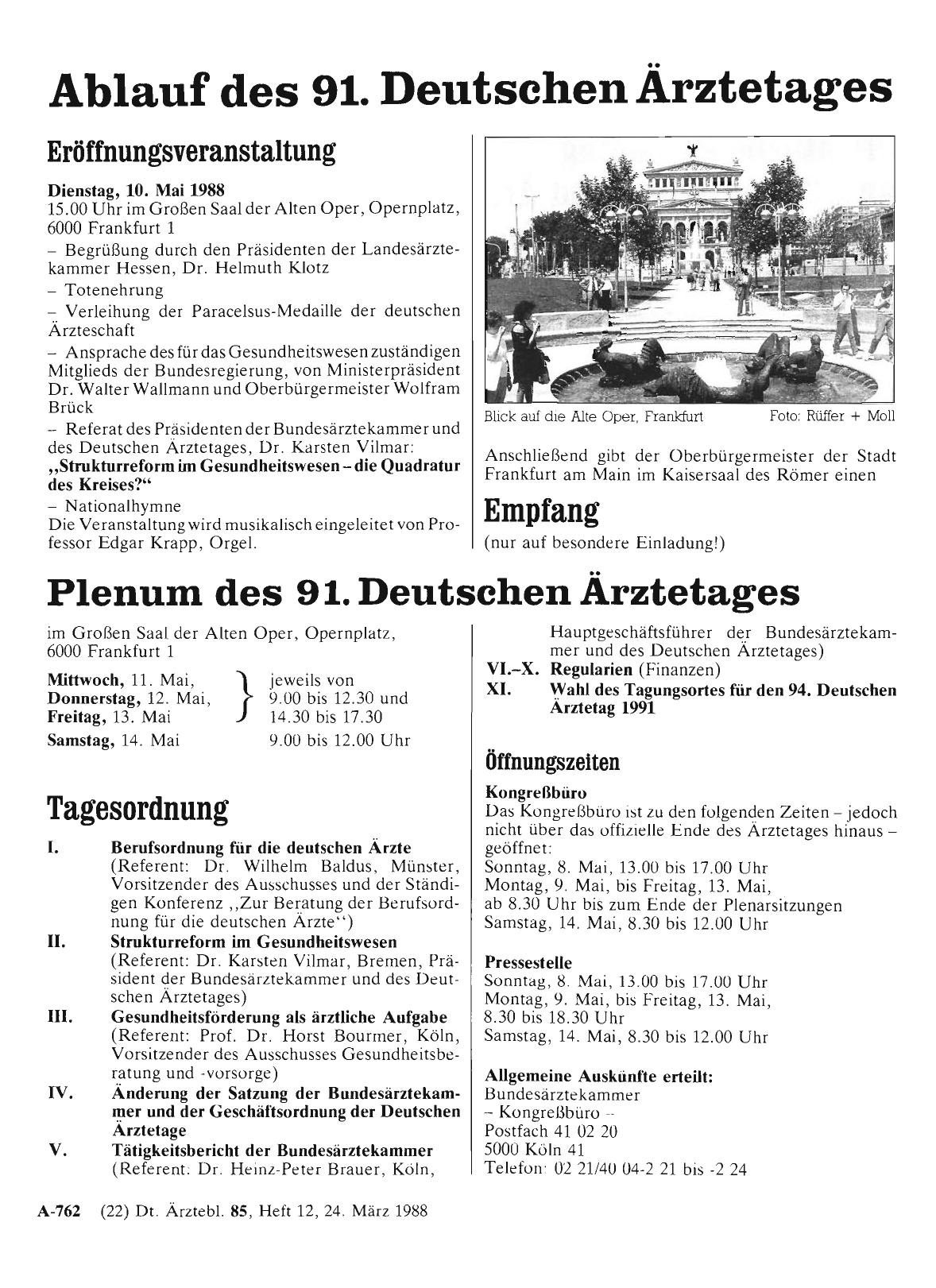 Vorschauseite 1: Ablauf des 91. Deutschen Ärztetages