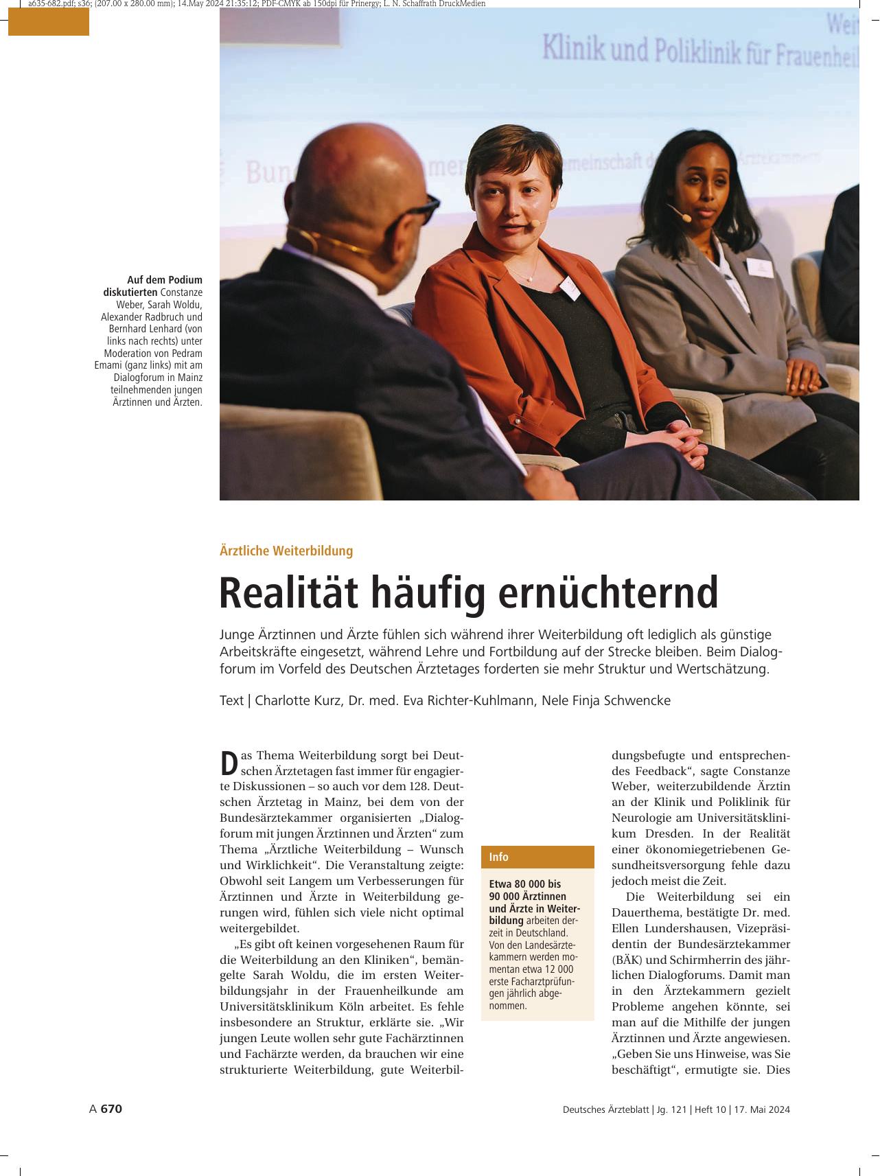 Vorschauseite 1: Ärztliche Weiterbildung: Realität häufig ernüchternd