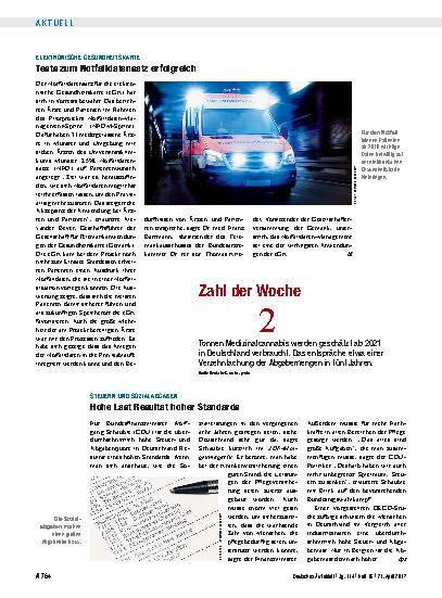 Vorschauseite 1: Elektronische Gesundheitskarte: Tests zum Notfalldatensatz erfolgreich