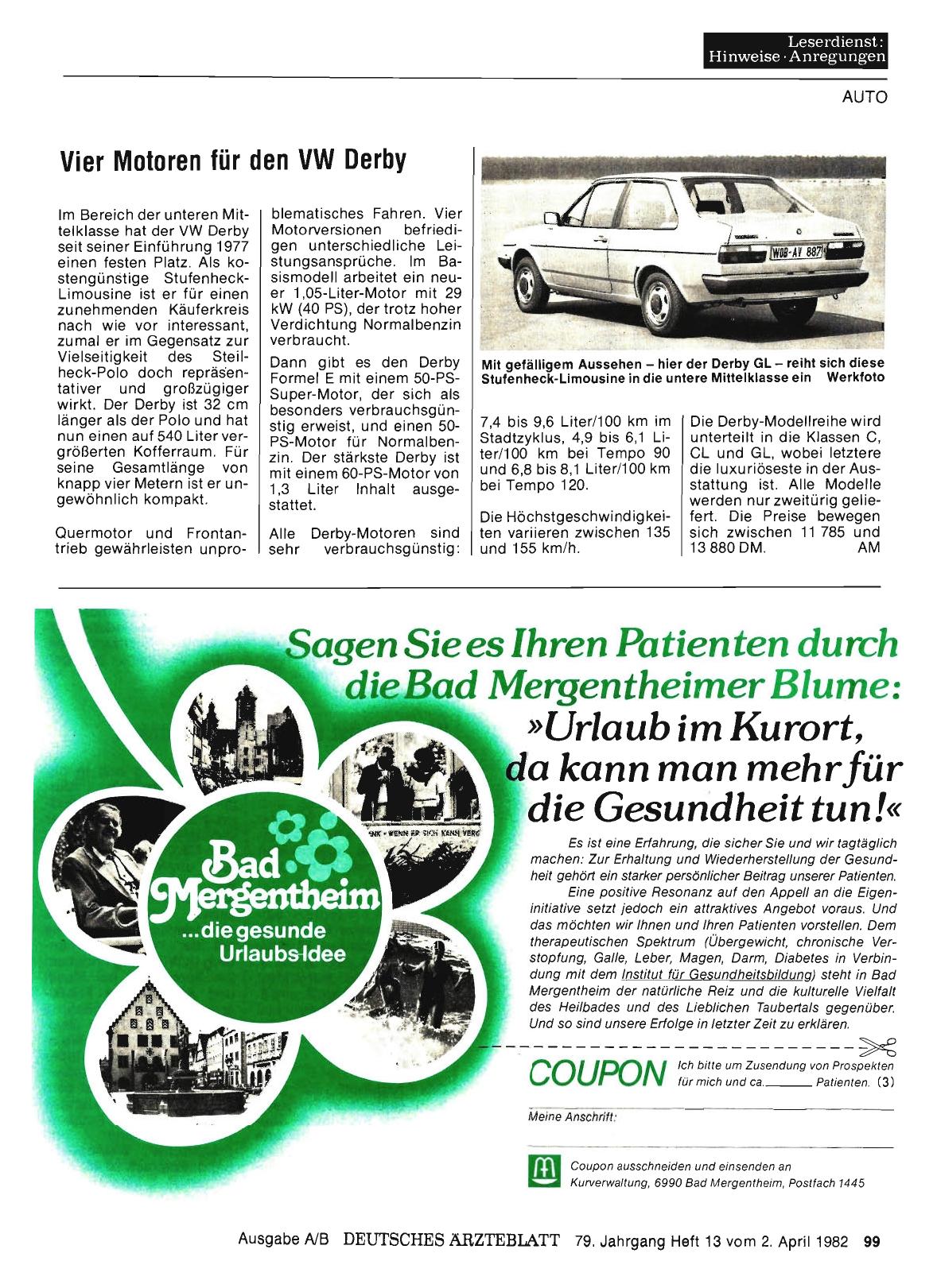 Vorschauseite 1: Vier Motoren für den VW Derby