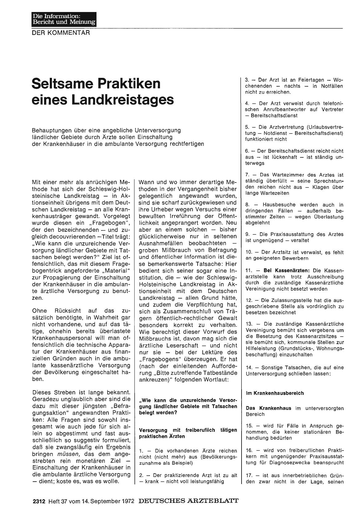 Vorschauseite 1: Seltsame Praktiken eines Landkreistages