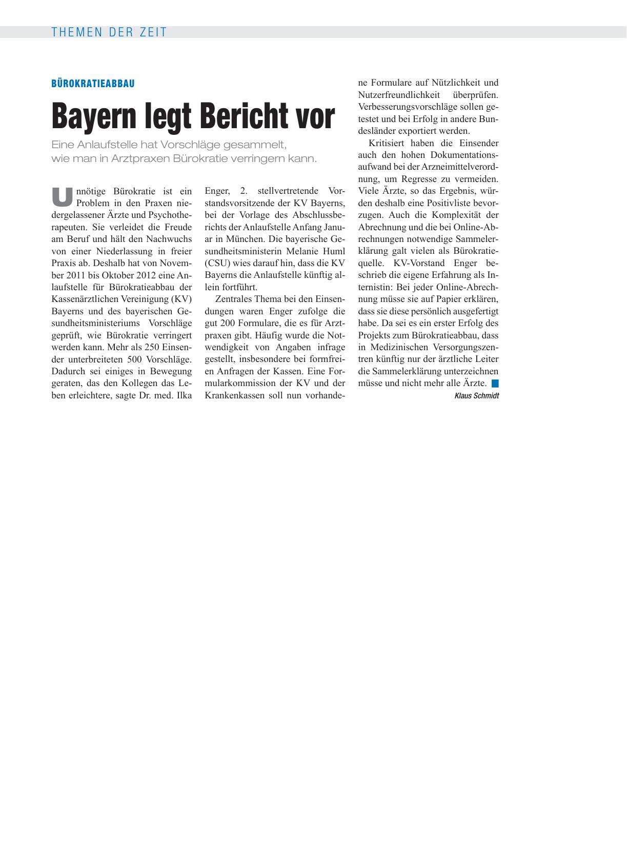 Vorschauseite 1: Bürokratieabbau: Bayern legt Bericht vor