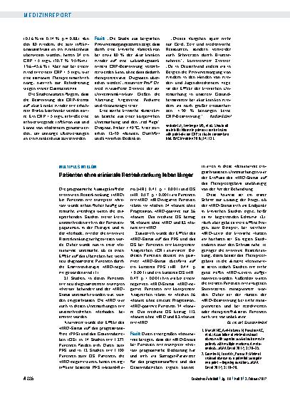 Vorschauseite 1: Multiples Myelom: Patienten ohne minimale Resterkrankung leben länger