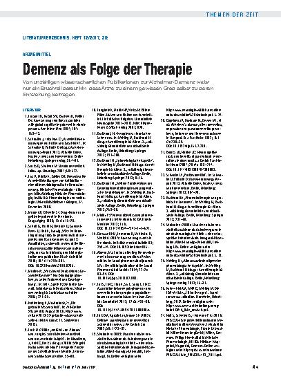 Vorschauseite 4: Arzneimittel: Demenz als Folge der Therapie