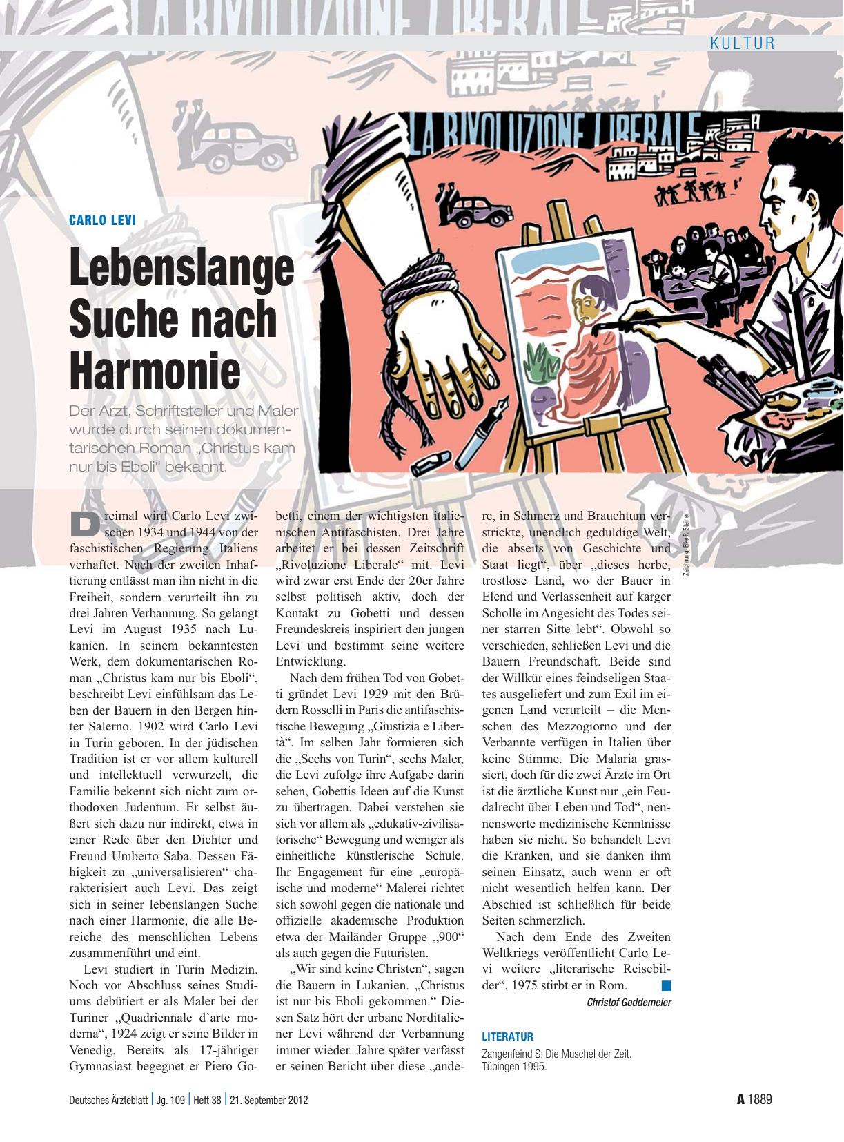 Vorschauseite 1: Carlo Levi: Lebenslange Suche nach Harmonie