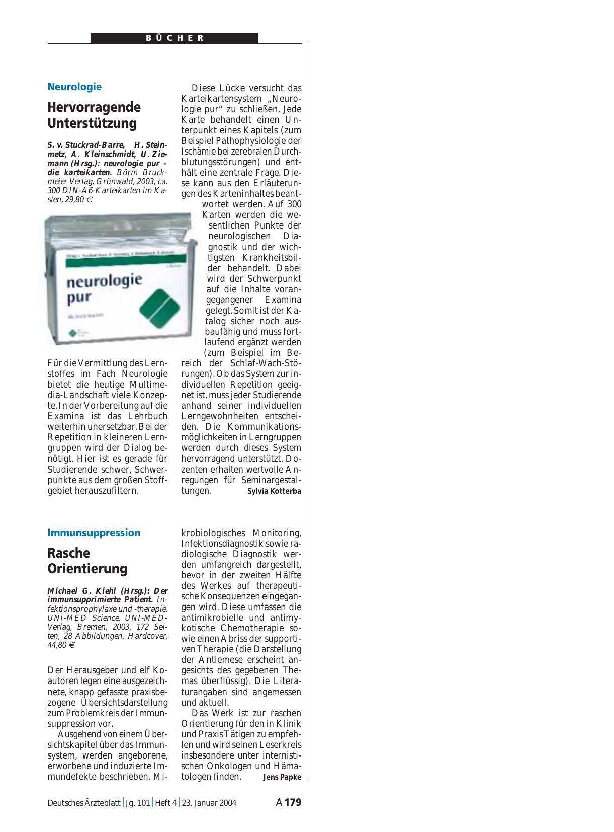 Vorschauseite 1: neurologie pur – die karteikarten