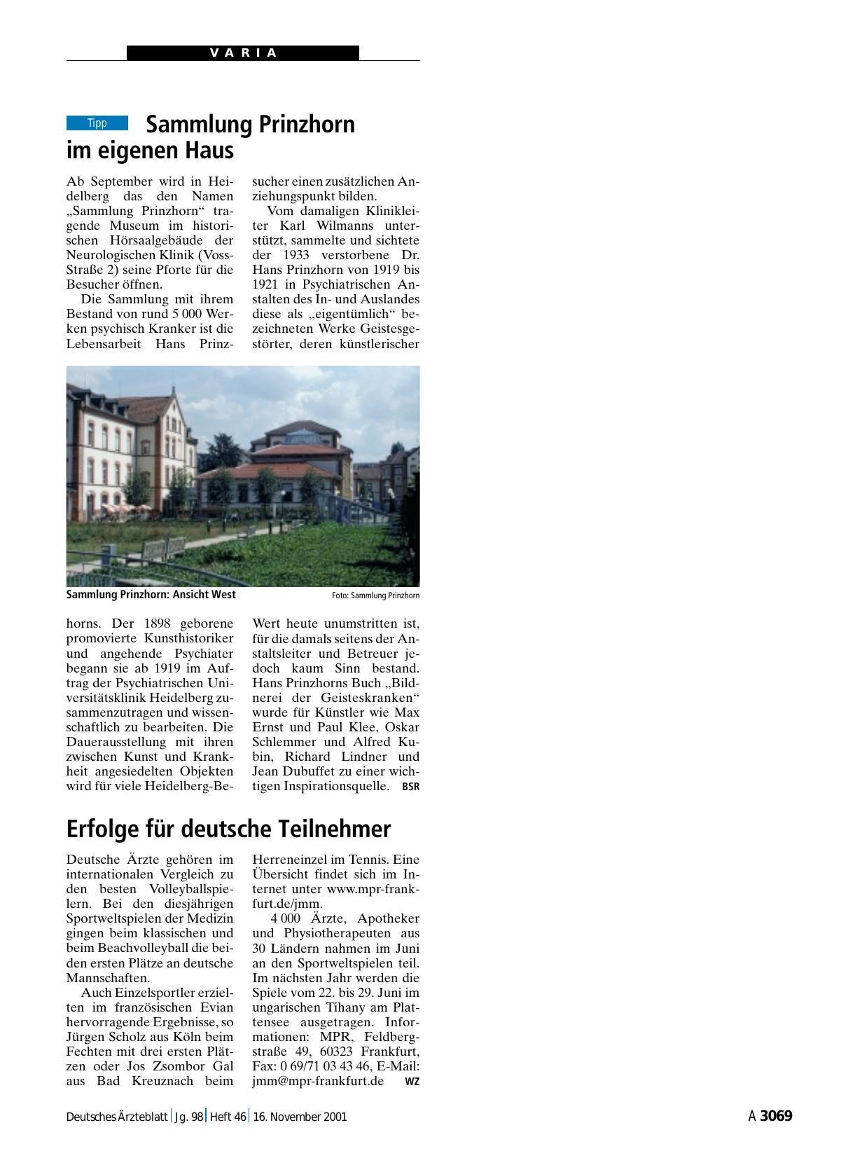 Vorschauseite 1: Sammlung Prinzhorn im eigenen Haus