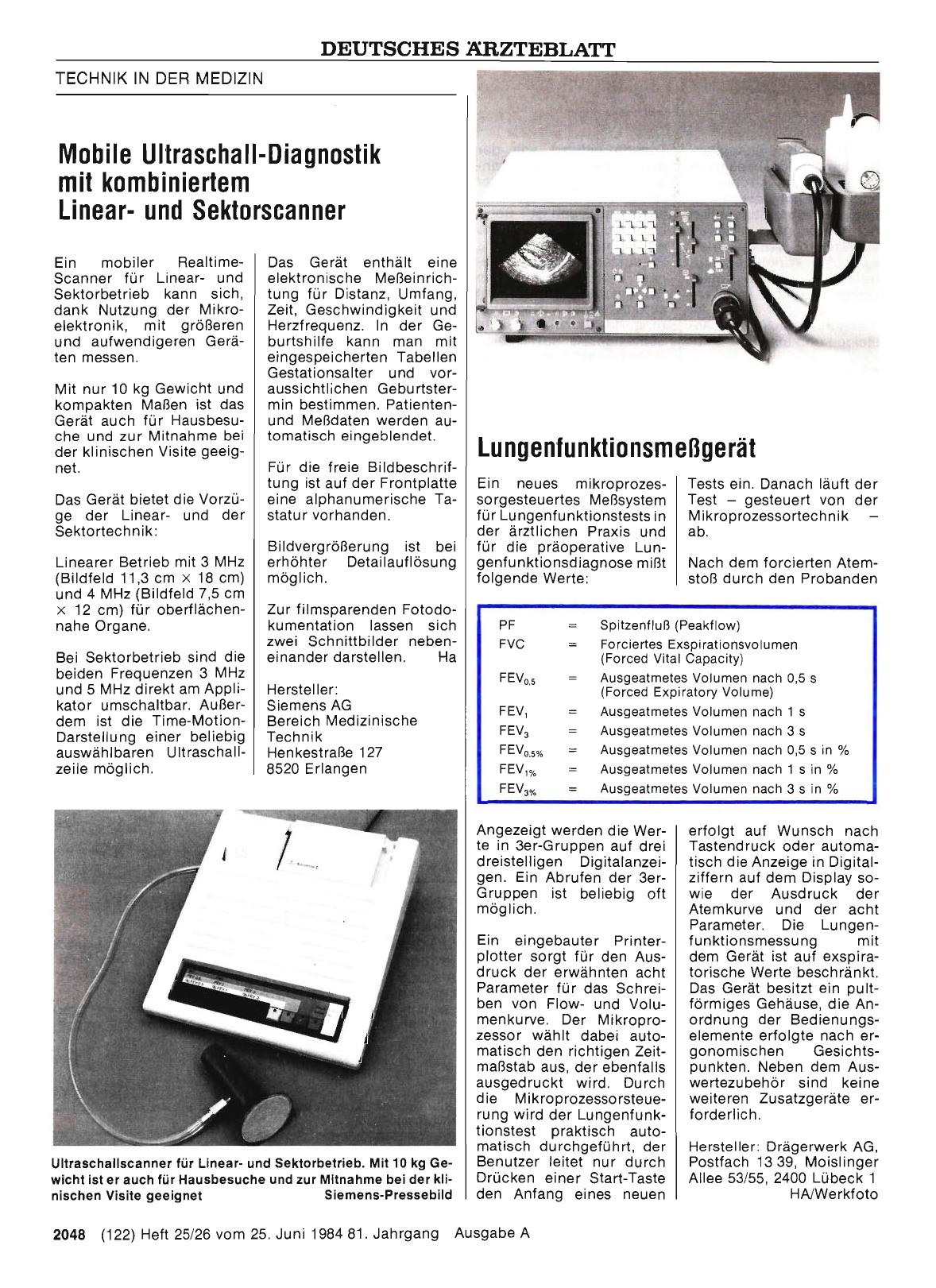 Vorschauseite 1: Mobile Ultraschall-Diagnostik mit kombiniertem Linearund Sektorscanner