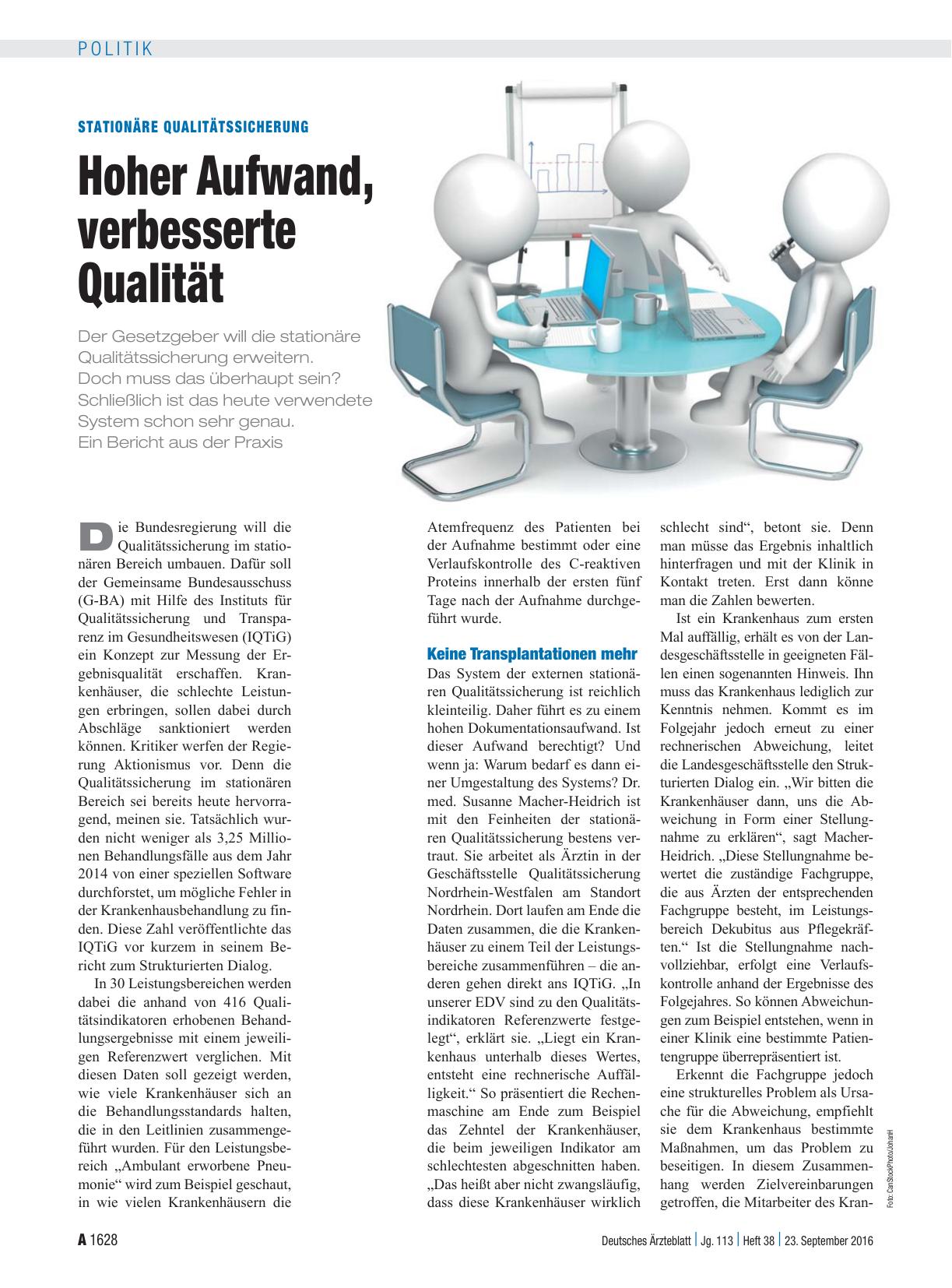 Vorschauseite 1: Stationäre Qualitätssicherung: Hoher Aufwand, verbesserte Qualität