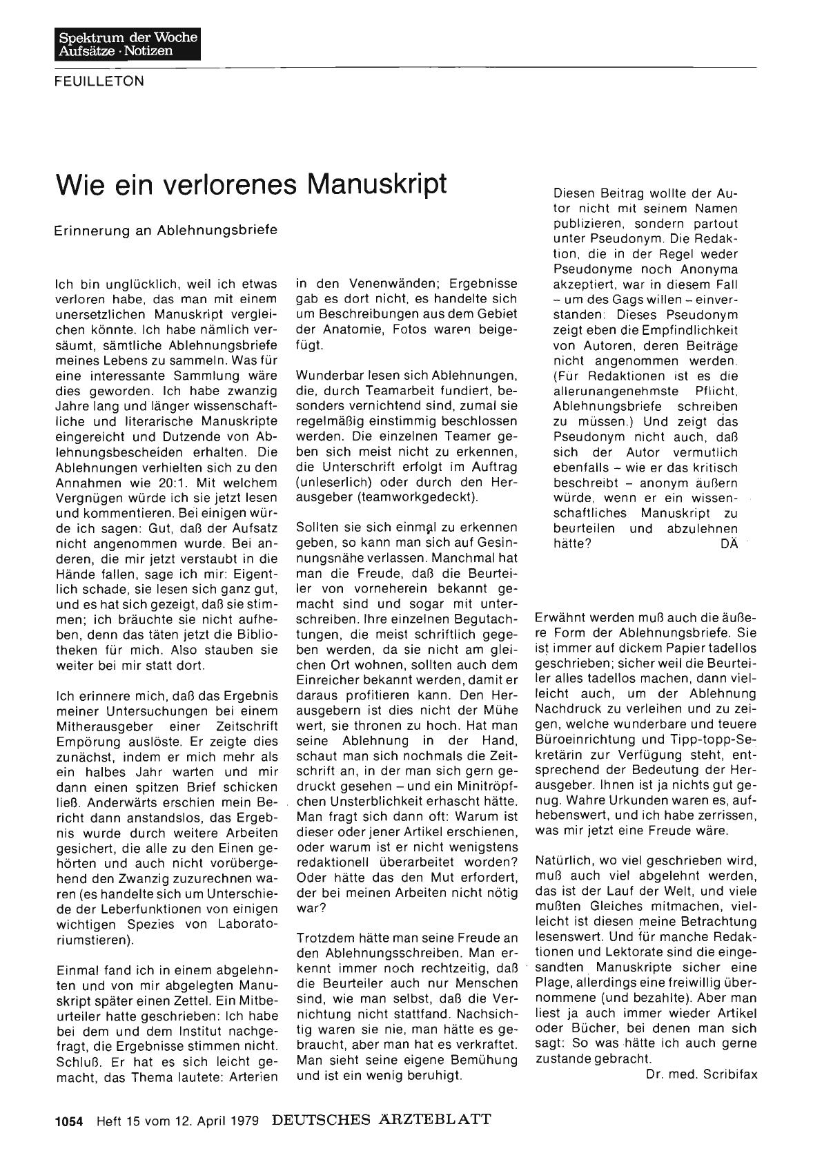Vorschauseite 1: Wie ein verlorenes Manuskript