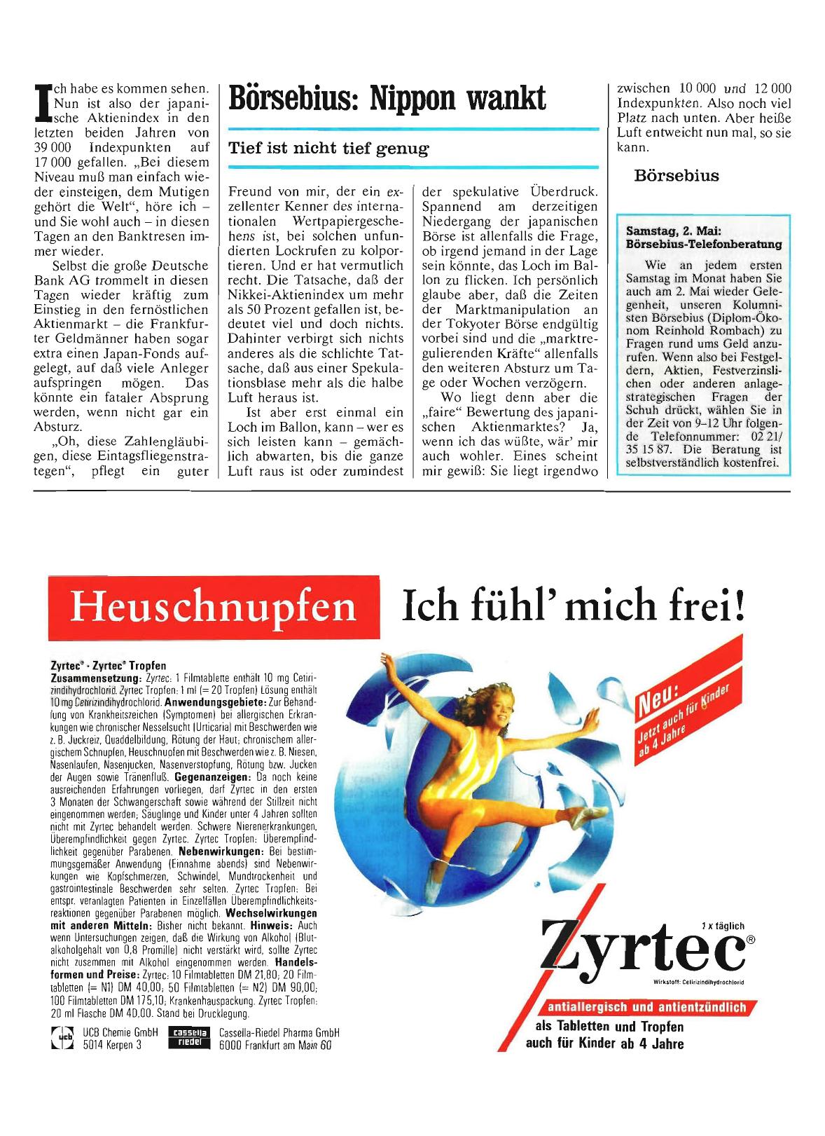 Vorschauseite 1: Börsebius: Nippon wankt