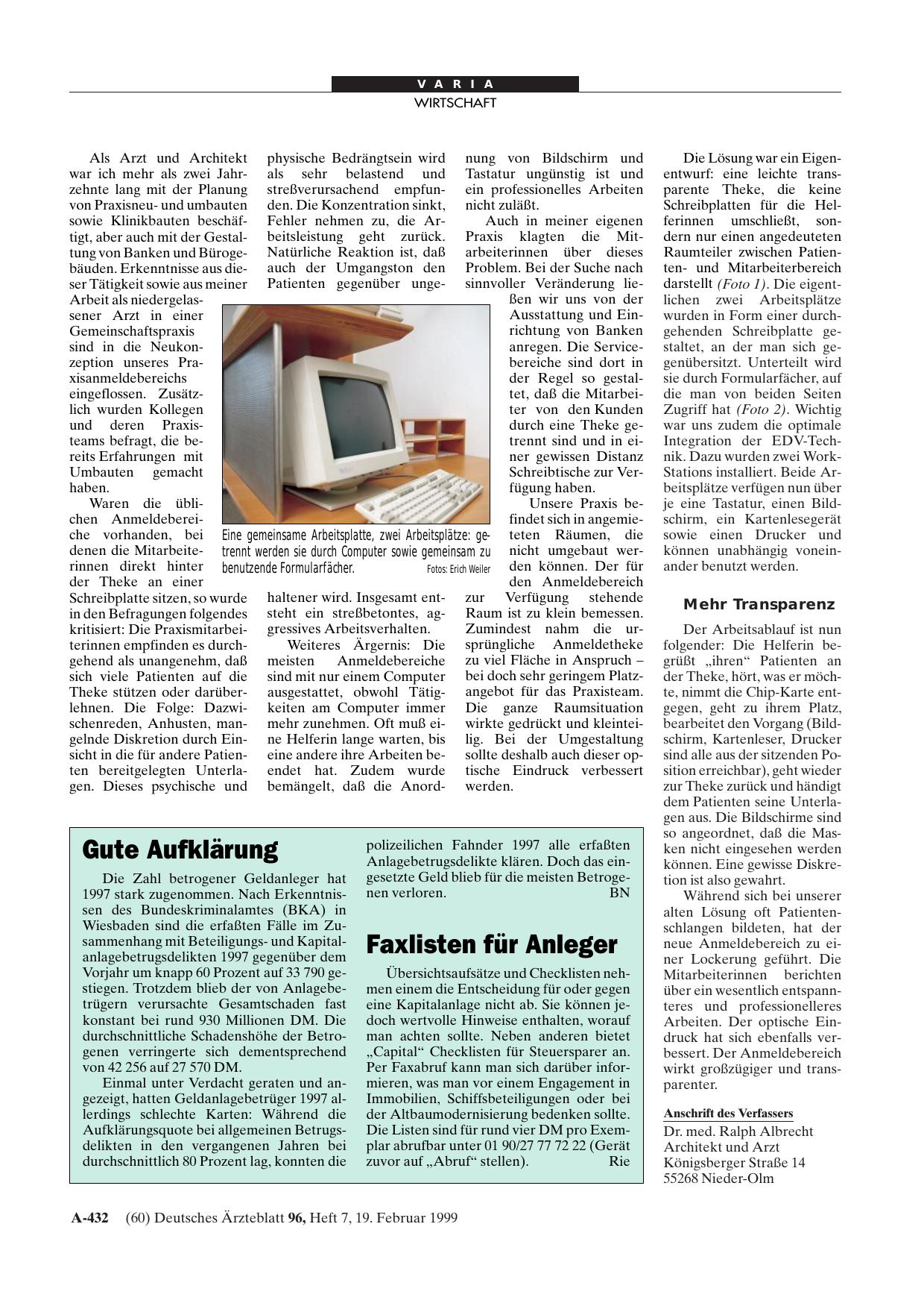 Vorschauseite 1: Faxlisten für Anleger