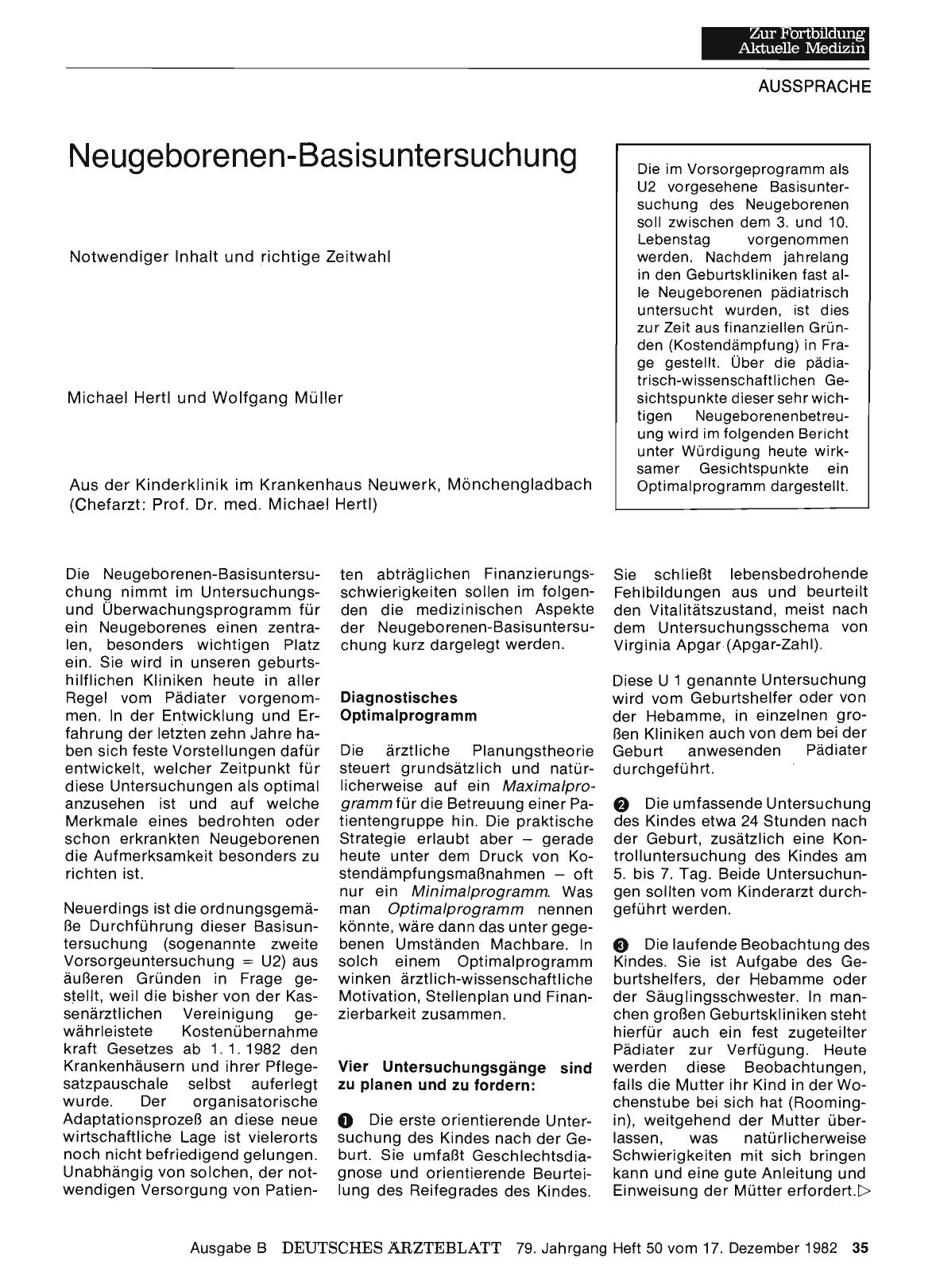 Vorschauseite 1: Neugeborenen-Basisuntersuchung: Notwendiger Inhalt und richtige Zeitwahl