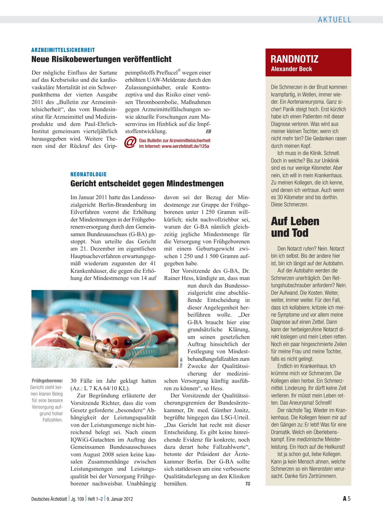 Vorschauseite 1: Randnotiz: Auf Leben und Tod