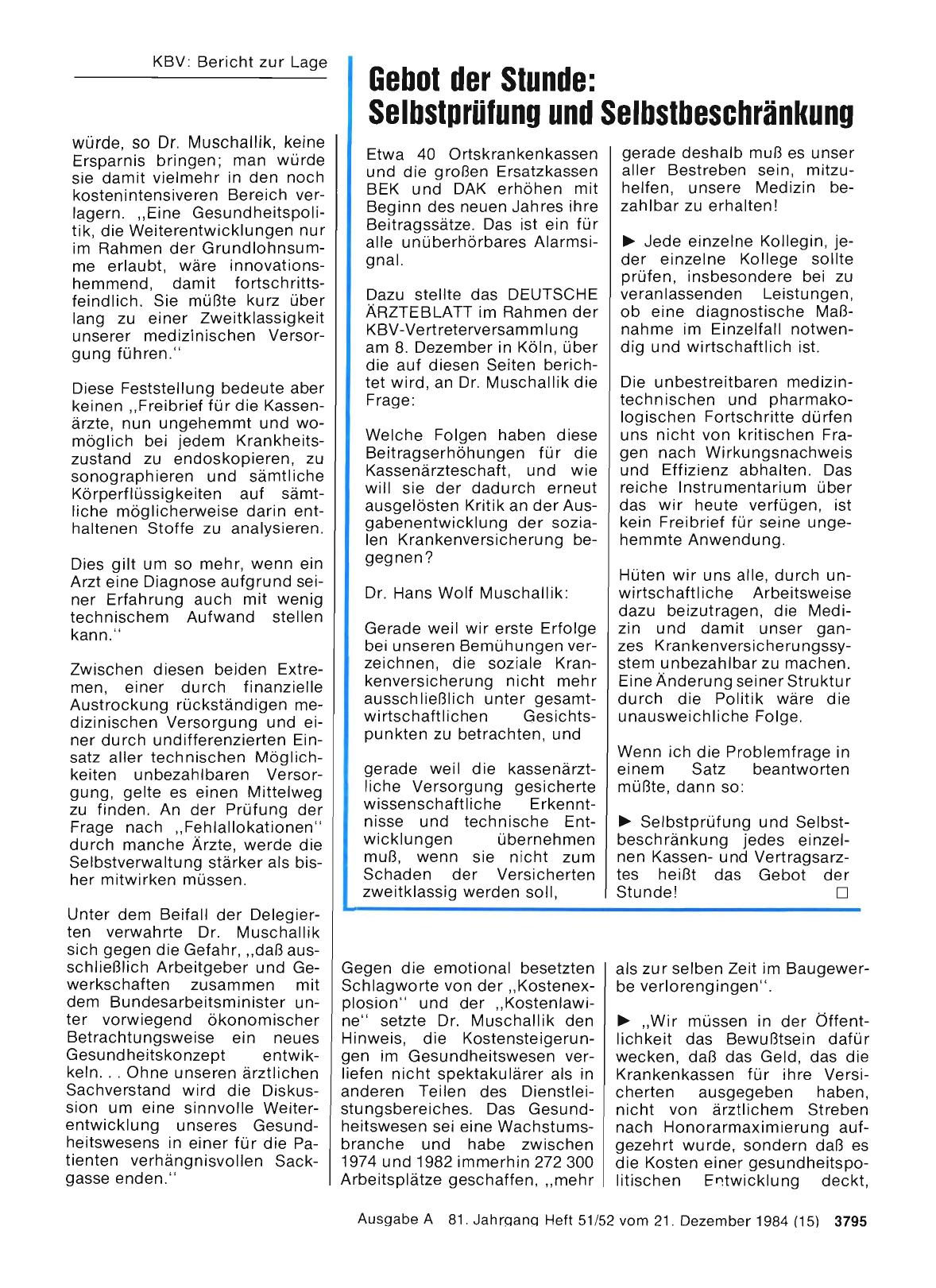 Vorschauseite 1: Gebot der Stunde: Selbstprüfung und Selbstbeschränkung
