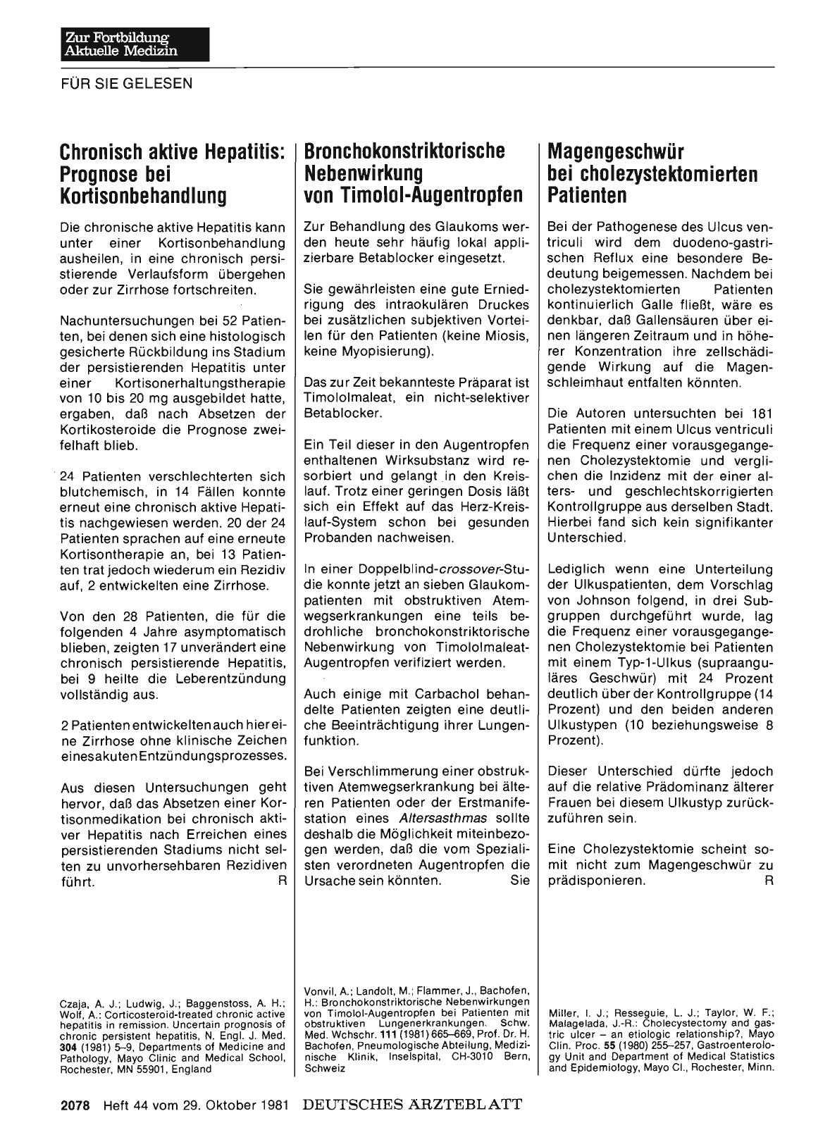 Vorschauseite 1: Magengeschwür bei cholezystektomierten Patienten