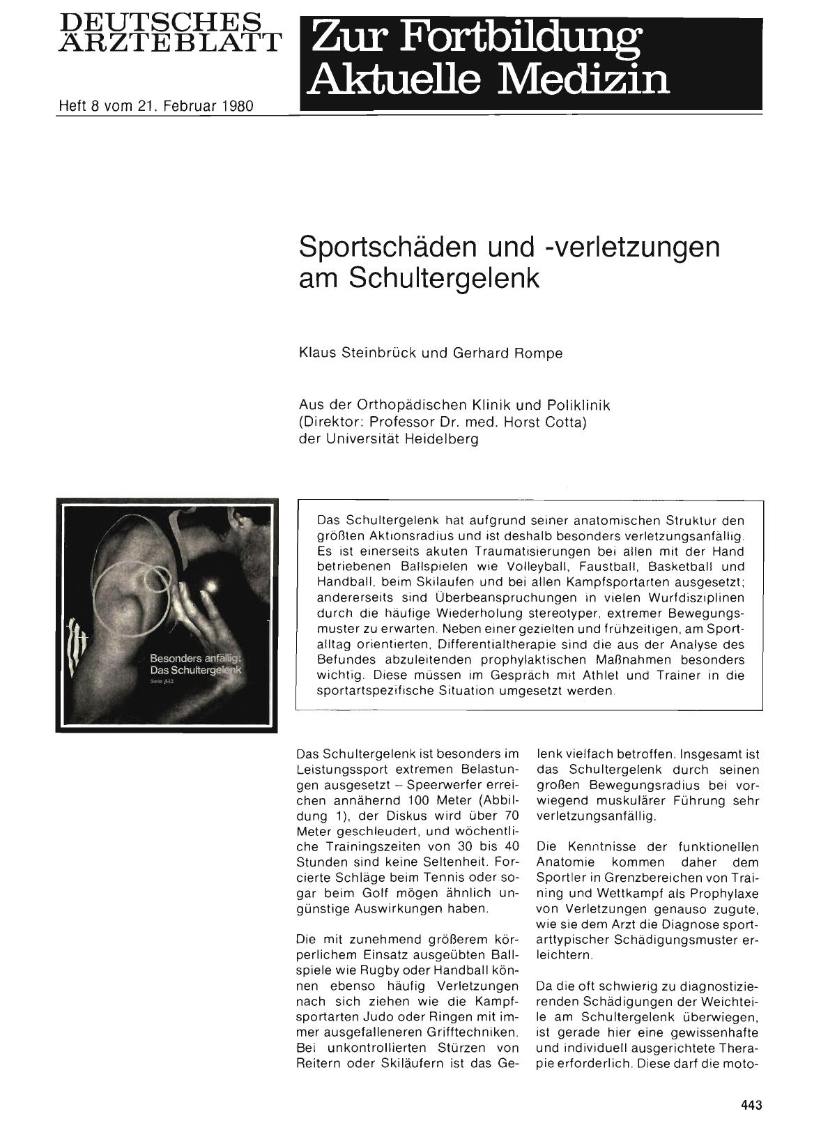 Vorschauseite 1: Sportschäden und -verletzungen am Schultergelenk