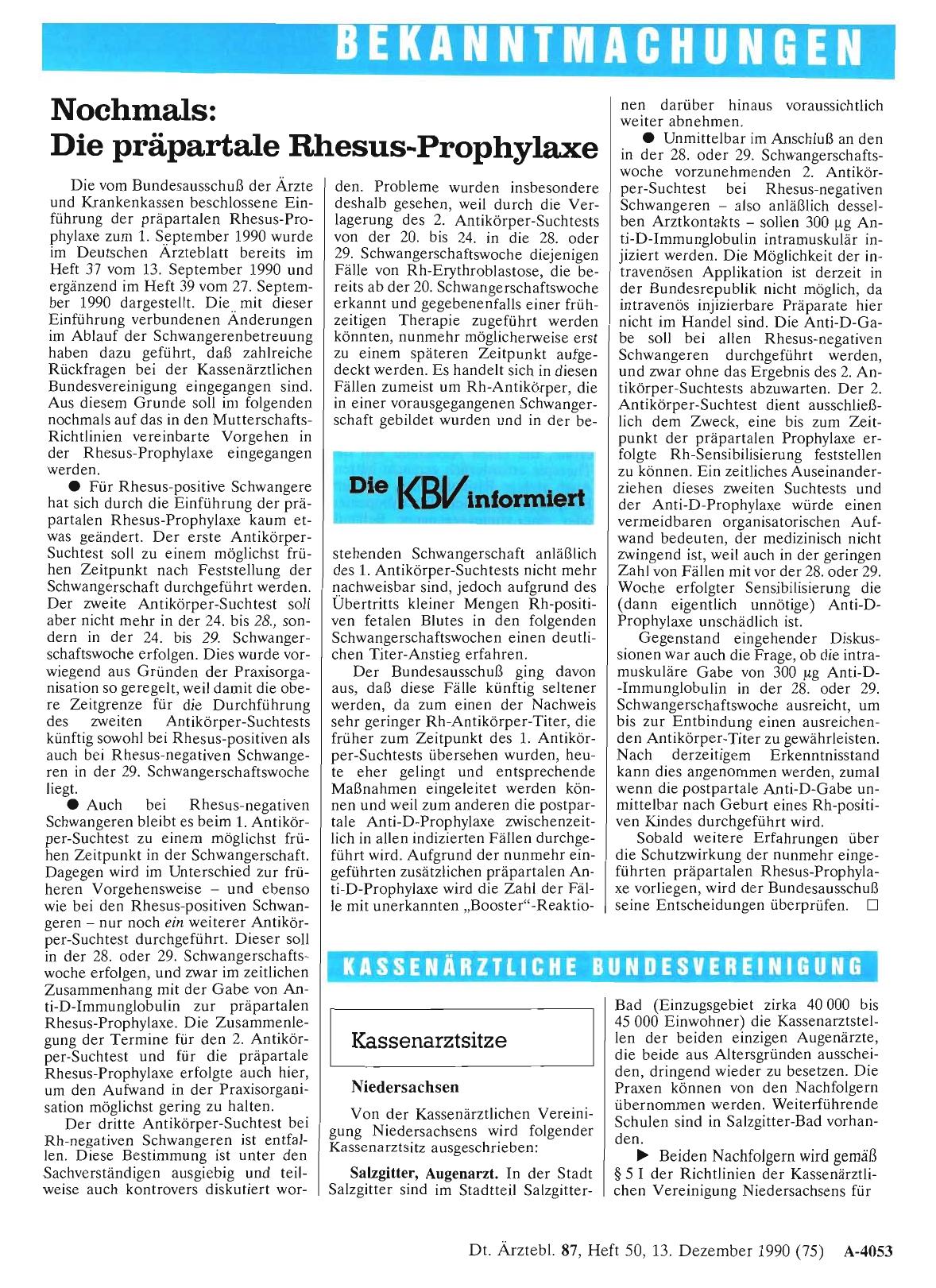 Vorschauseite 1: Kassenarztsitze