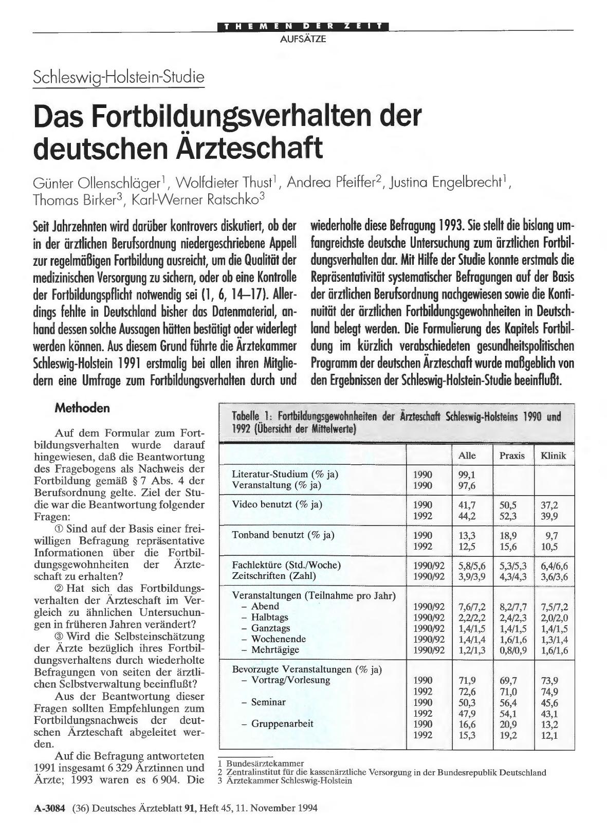 Vorschauseite 1: Schleswig-Holstein-Studie: