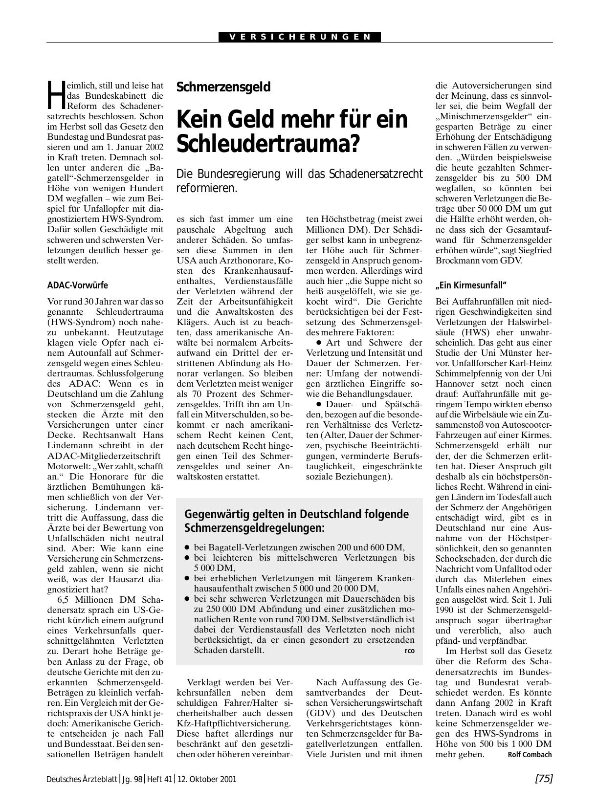 Vorschauseite 1: Schmerzensgeldregelungen in Deutschland