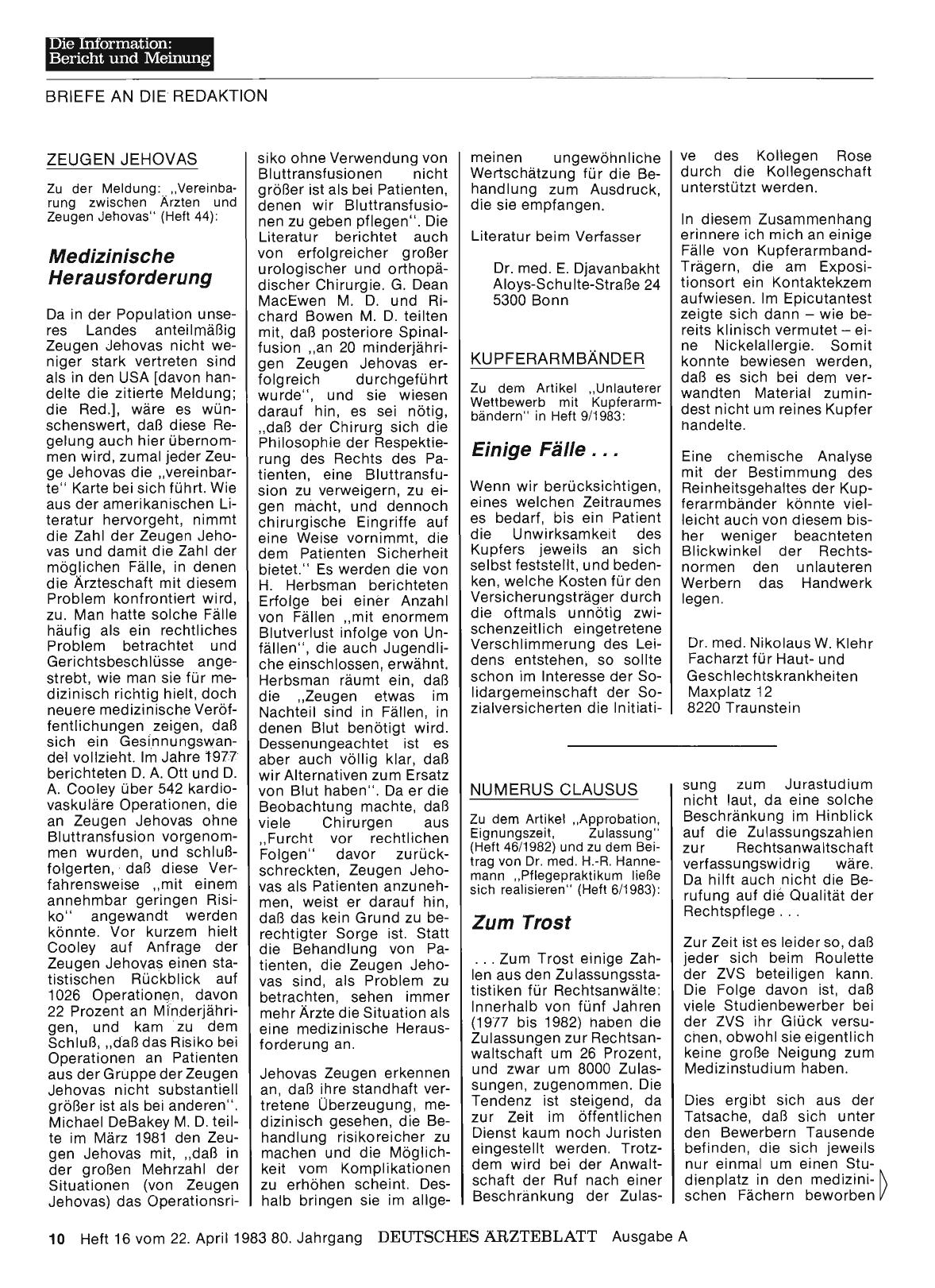Vorschauseite 1: ZEUGEN JEHOVAS: Medizinische Herausforderung