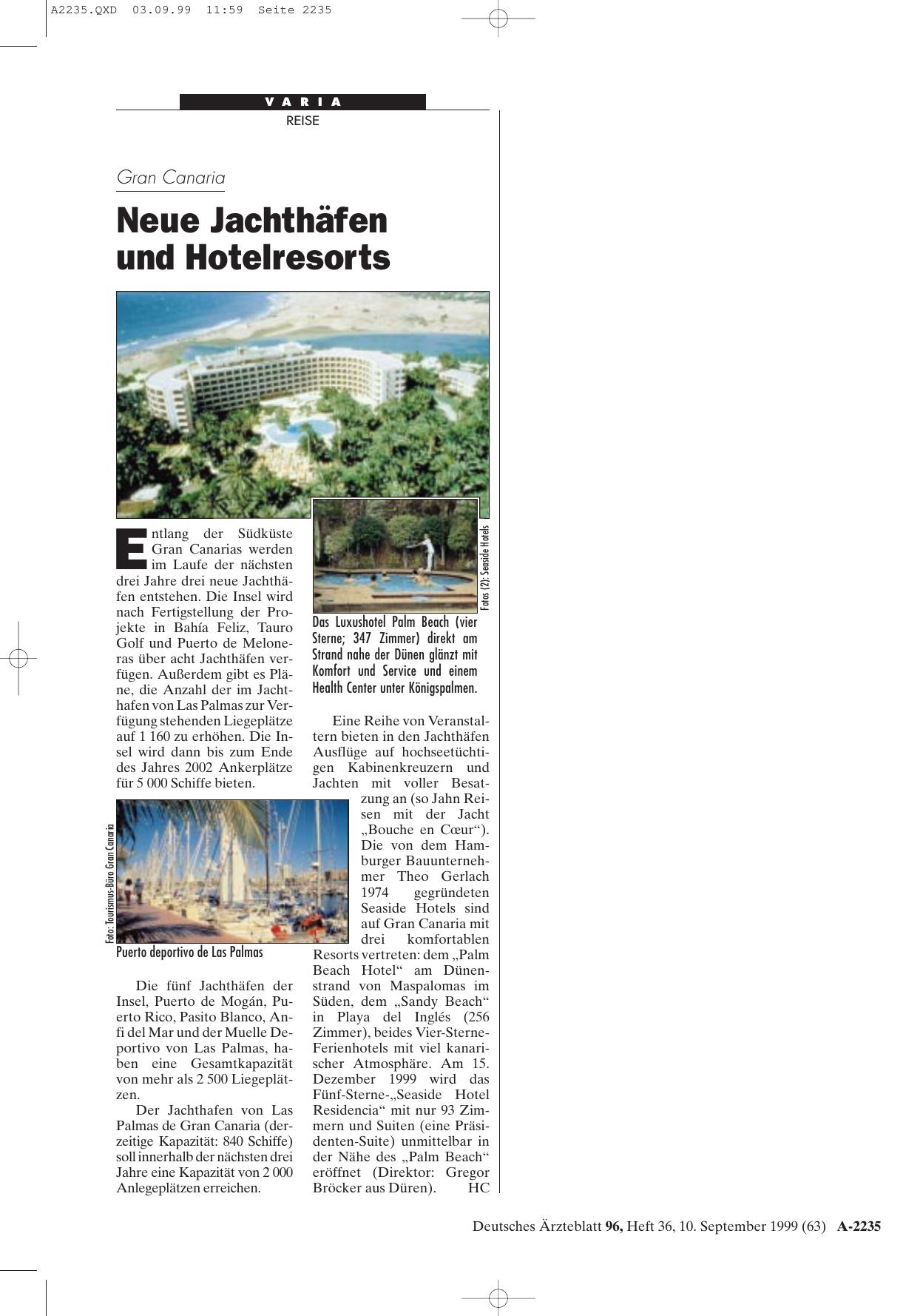 Vorschauseite 1: Gran Canaria: Neue Jachthäfen und Hotelresorts