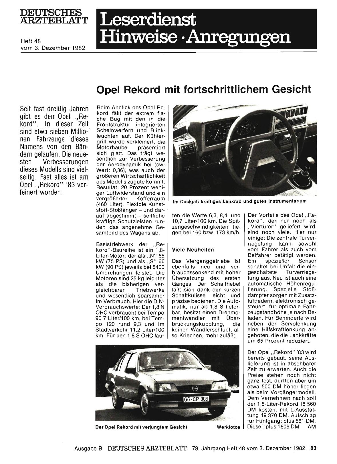 Vorschauseite 1: Opel Rekord mit fortschrittlichem Gesicht