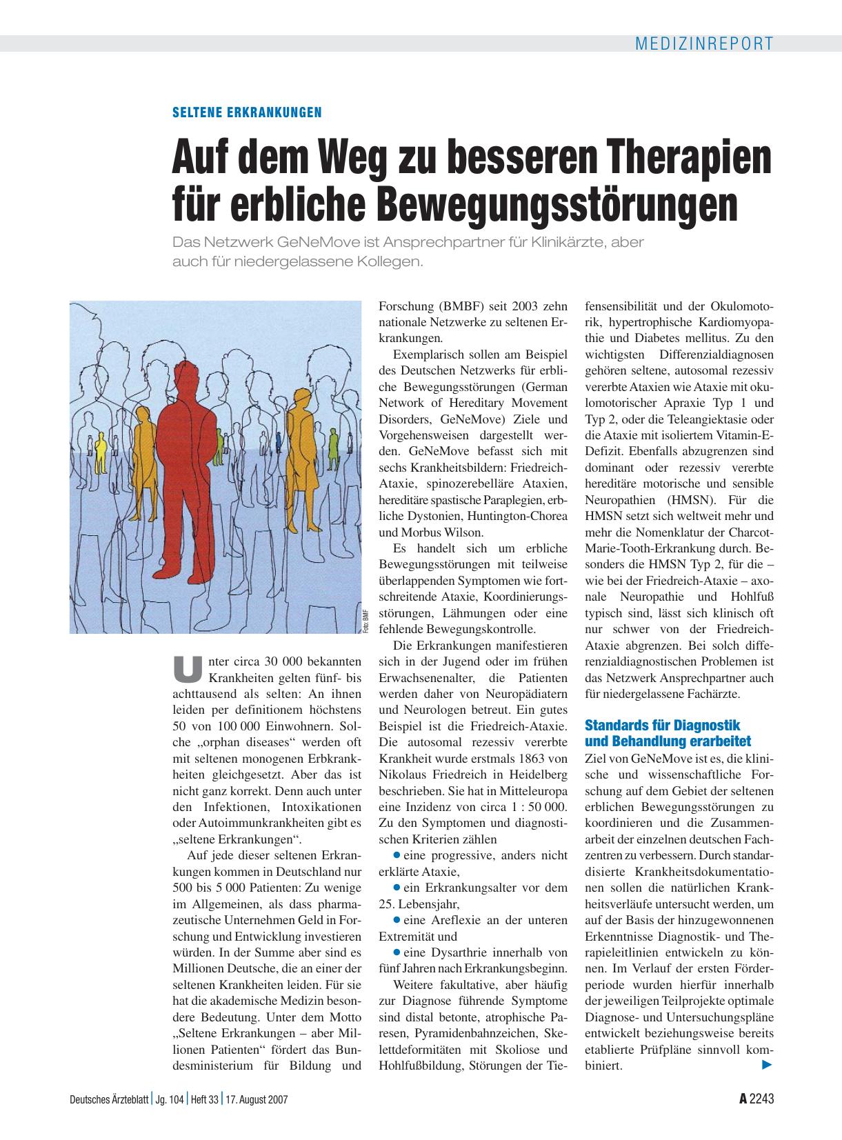Vorschauseite 1: Seltene Erkrankungen: Auf dem Weg zu besseren Therapien für erbliche Bewegungsstörungen