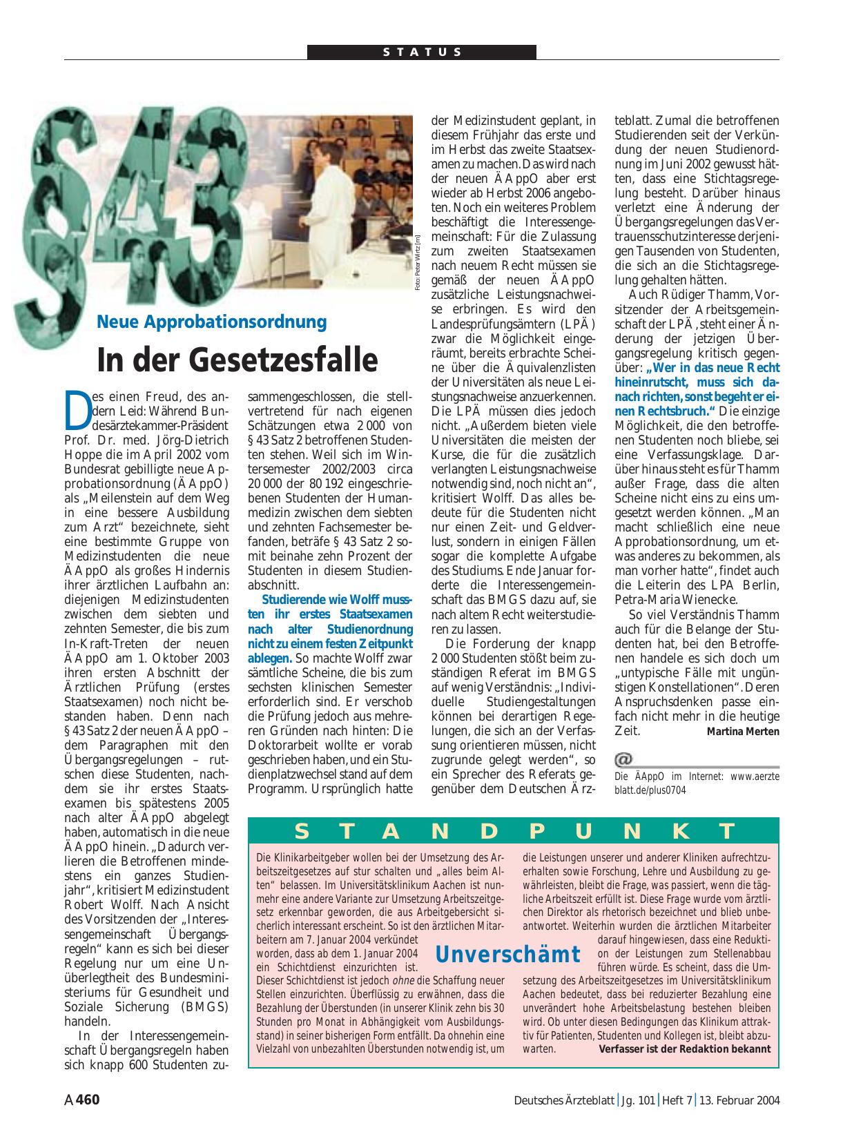 Vorschauseite 1: Neue Approbationsordnung: In der Gesetzesfalle