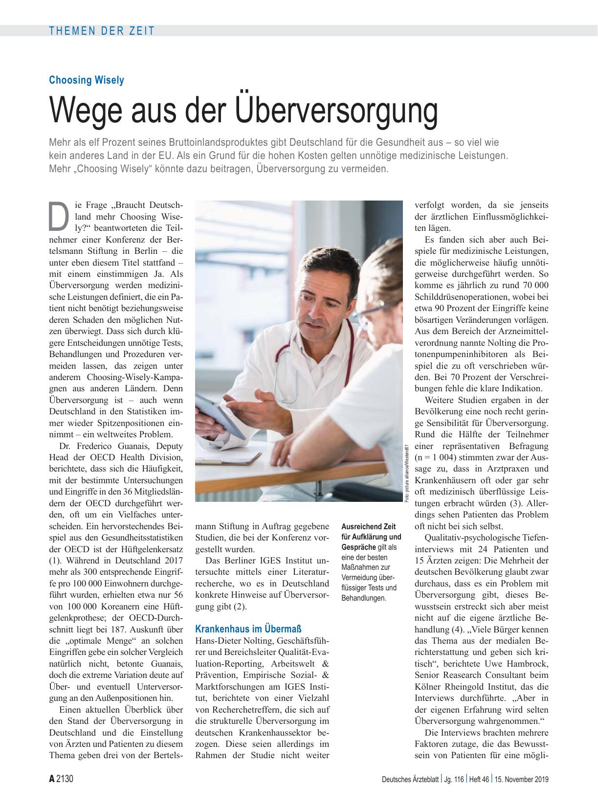 Vorschauseite 1: Choosing Wisely: Wege aus der Überversorgung