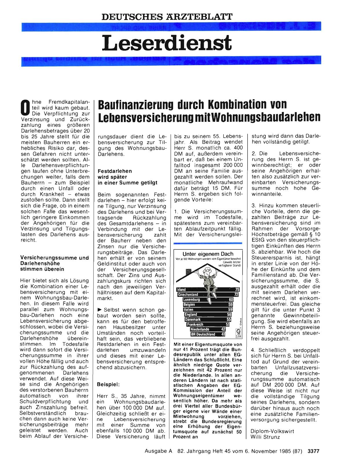 Vorschauseite 1: Baufinanzierung durch Kombination von Lebensversicherung mitWohnungsbaudarlehen