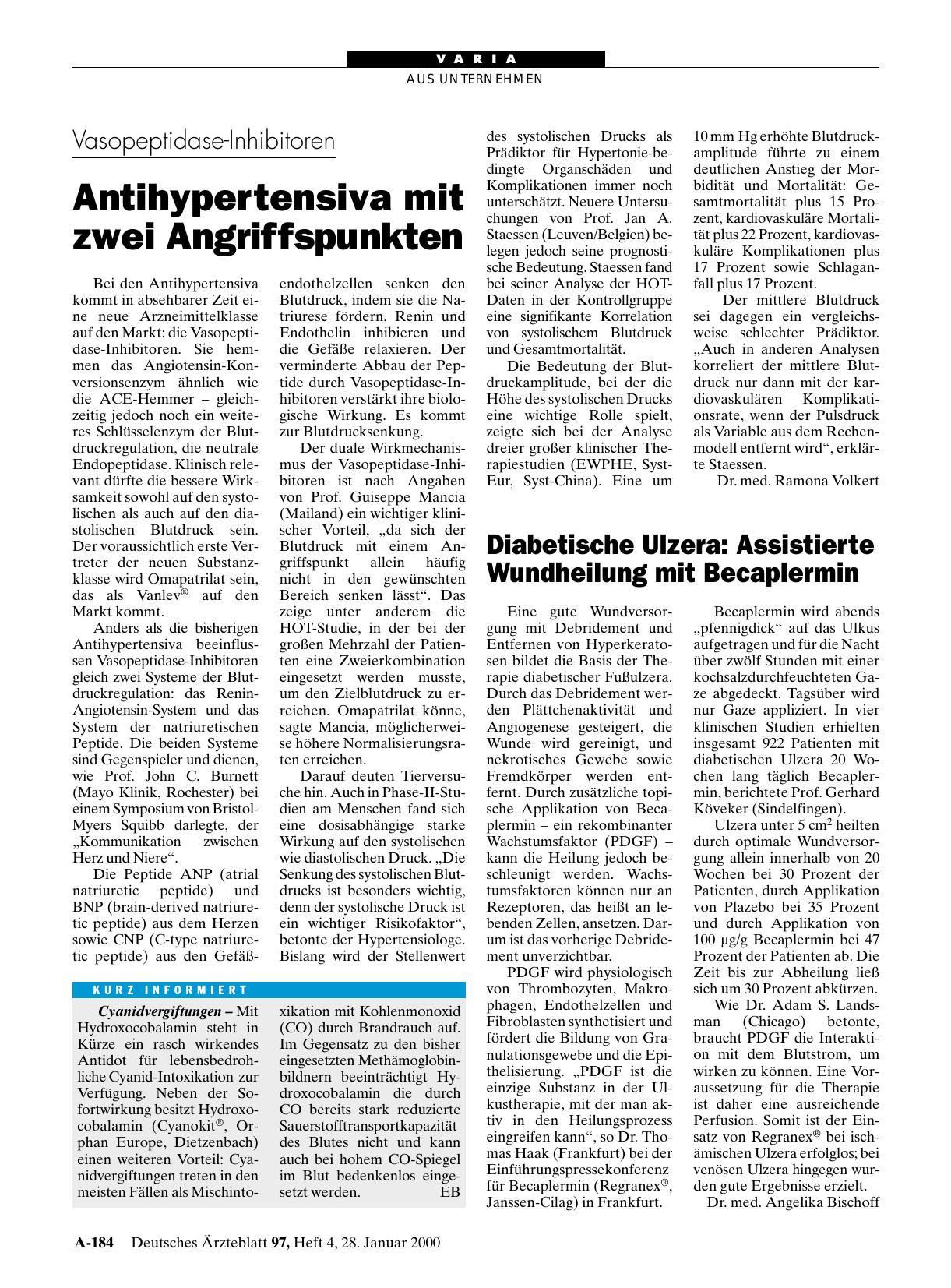 Vorschauseite 1: kurz informiert Cyanidvergiftungen