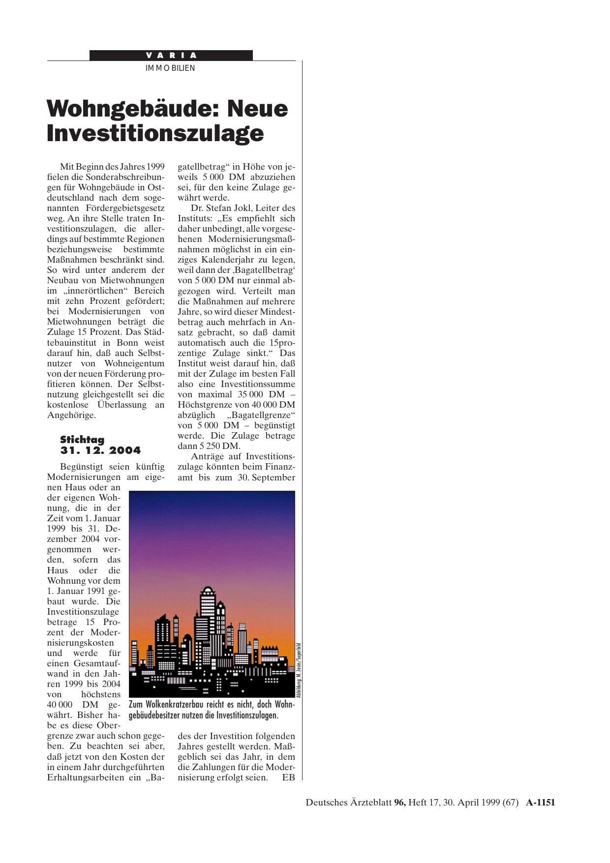 Vorschauseite 1: Wohngebäude: Neue Investitionszulage