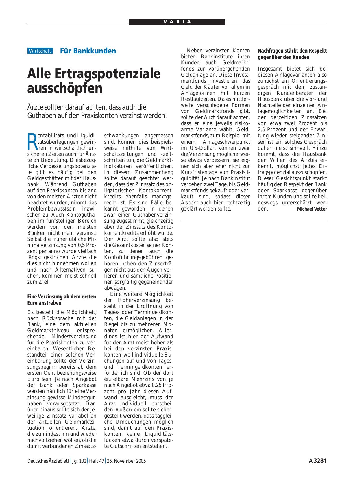 Vorschauseite 1: Für Bankkunden: Alle Ertragspotenziale ausschöpfen