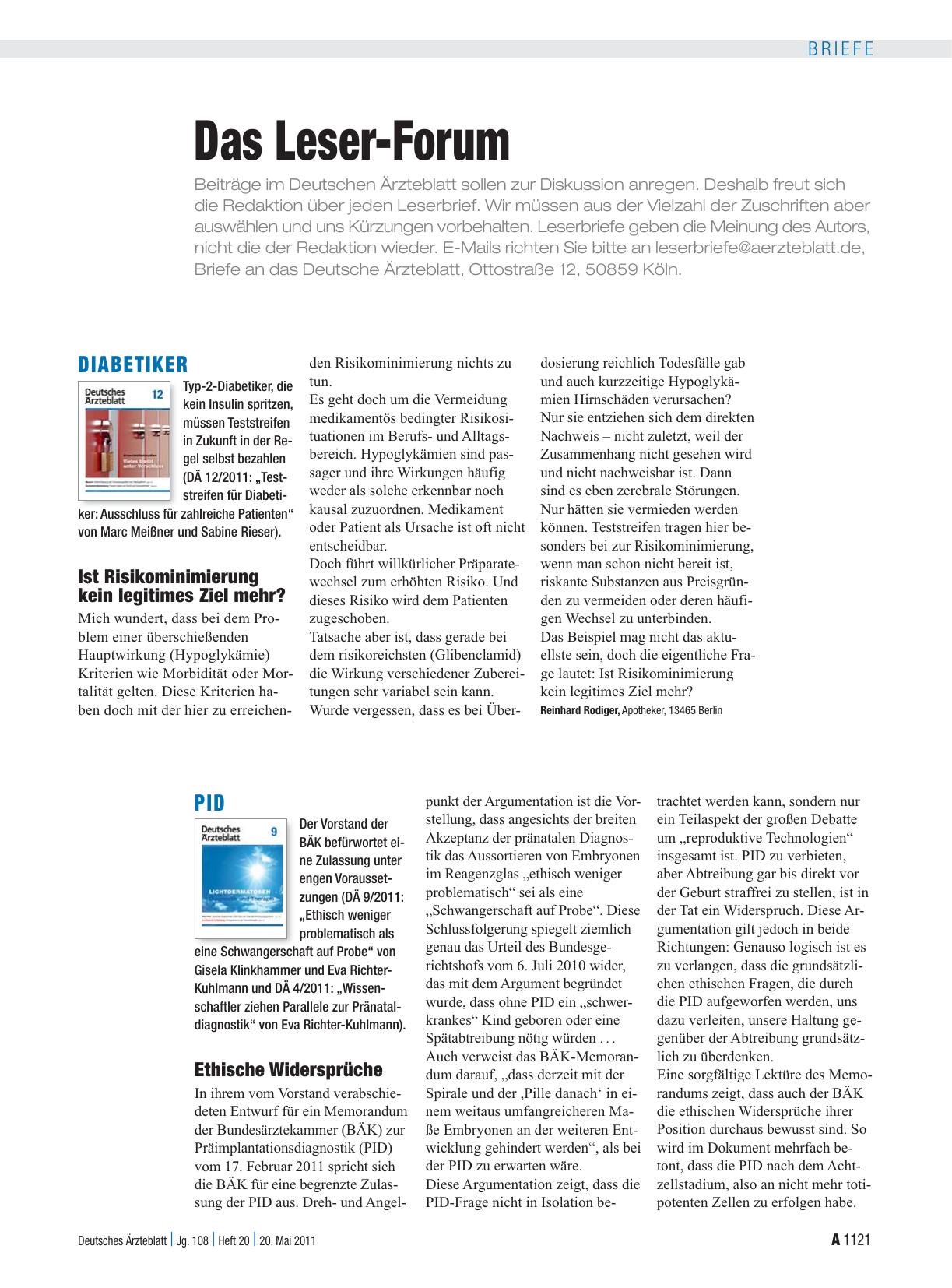Vorschauseite 1: Diabetiker: Ist Risikominimierung kein legitimes Ziel mehr?