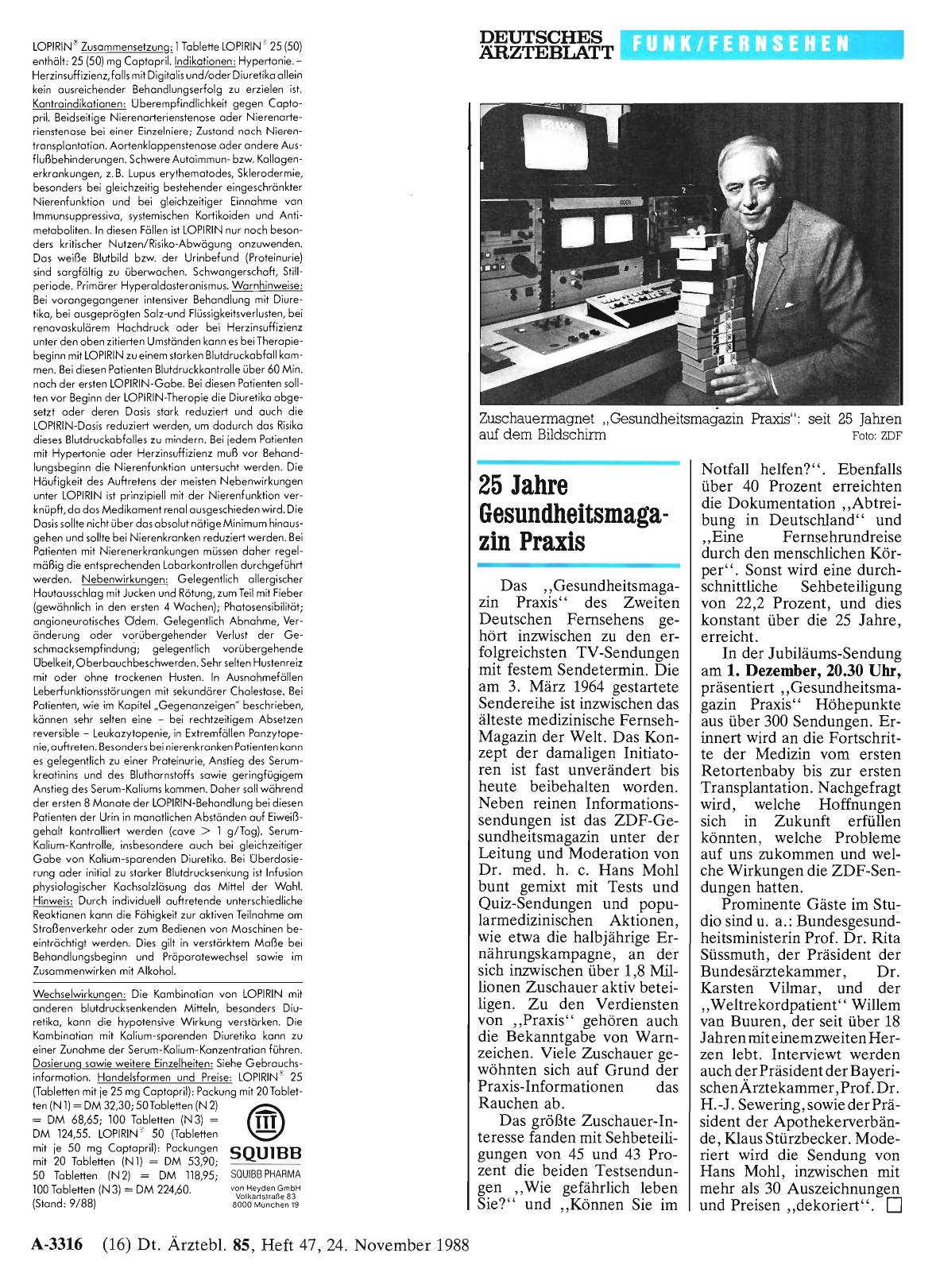 Vorschauseite 1: 25 Jahre Gesundheitsmagazin Praxis