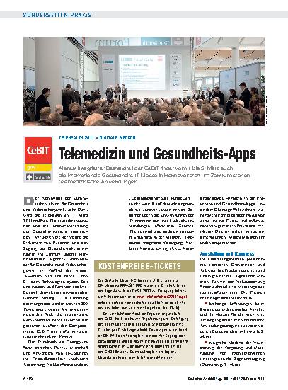 Vorschauseite 1: TeleHealth 2011 – digitale Medizin: Telemedizin und Gesundheits-Apps