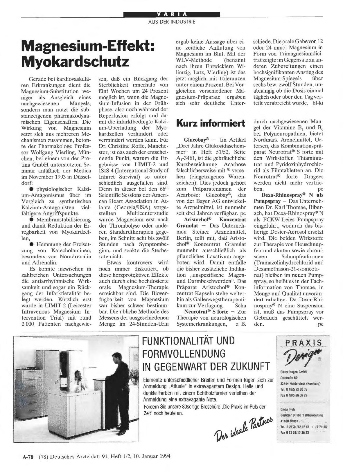 Vorschauseite 1: Magnesium-Effekt: Myokardschutz