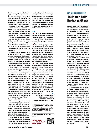 Vorschauseite 1: HIFU und Schilddrüse (3): Heiße und kalte Knoten auflösen