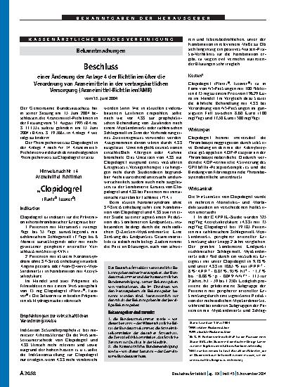 Vorschauseite 1: Das Deutsche Ärzteblatt veröffentlicht Bekanntgaben