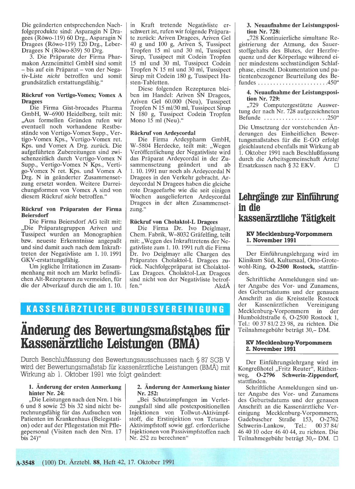 Vorschauseite 1: Lehrgänge zur Einführung in die kassenärztliche Tätigkeit