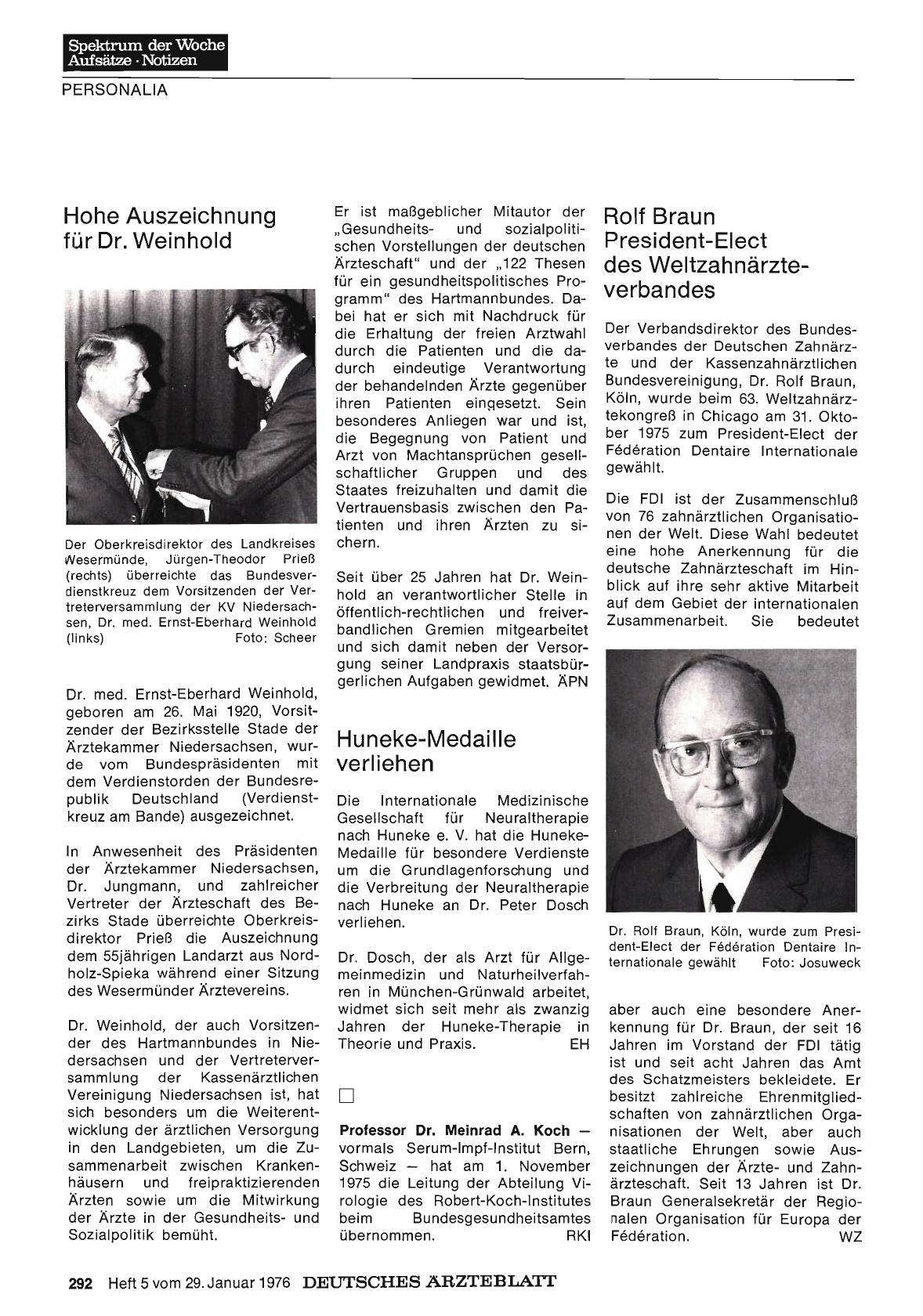 Vorschauseite 1: Rolf Braun President-Elect des Weltzahnärzteverbandes