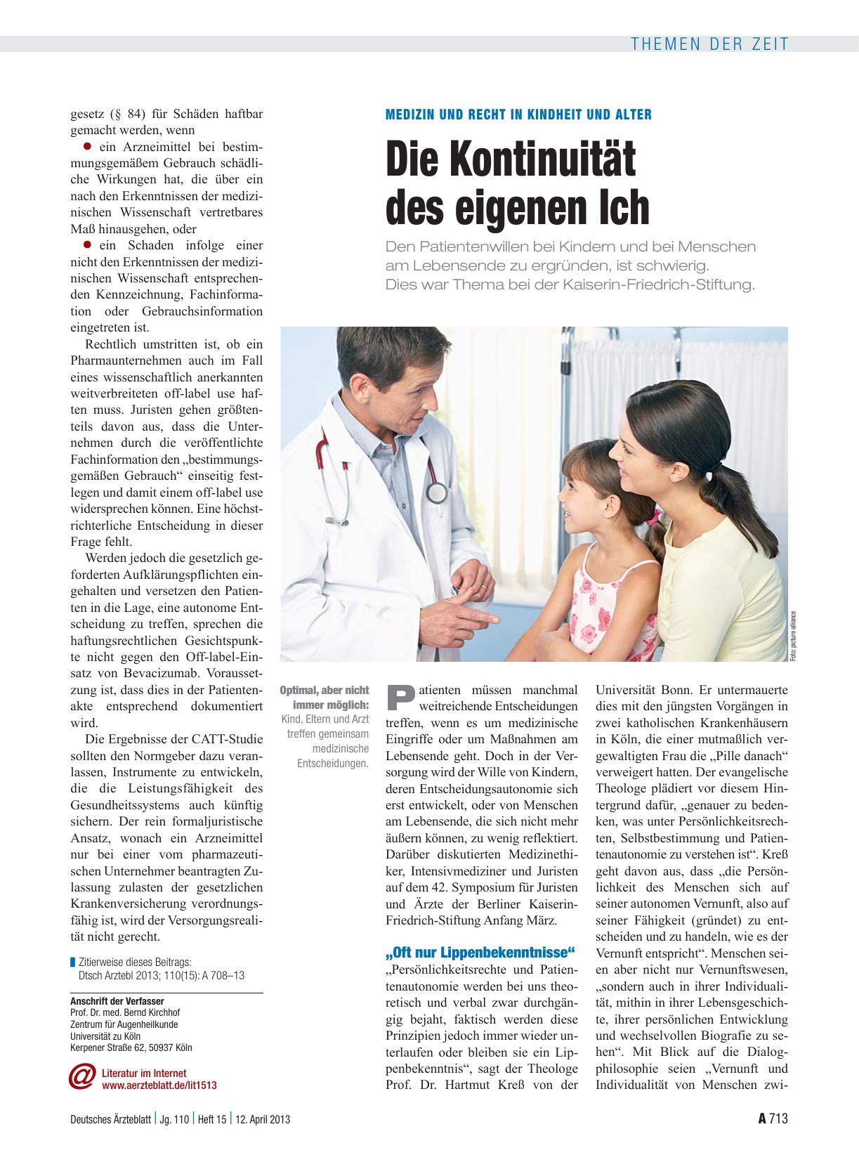 Vorschauseite 1: Medizin und Recht in Kindheit und Alter: Die Kontinuität des eigenen Ich