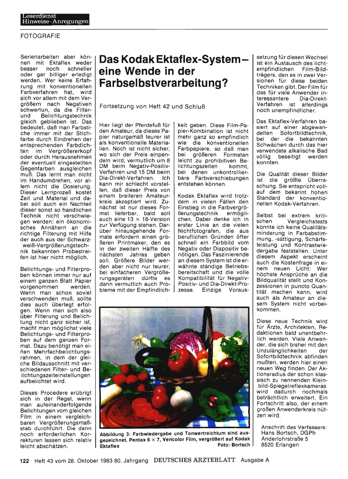 Vorschauseite 1: Das Kodak Ektaflex-System eine Wende in der Farbselbstverarbeitung? : Fortsetzung von Heft 42 und Schluß