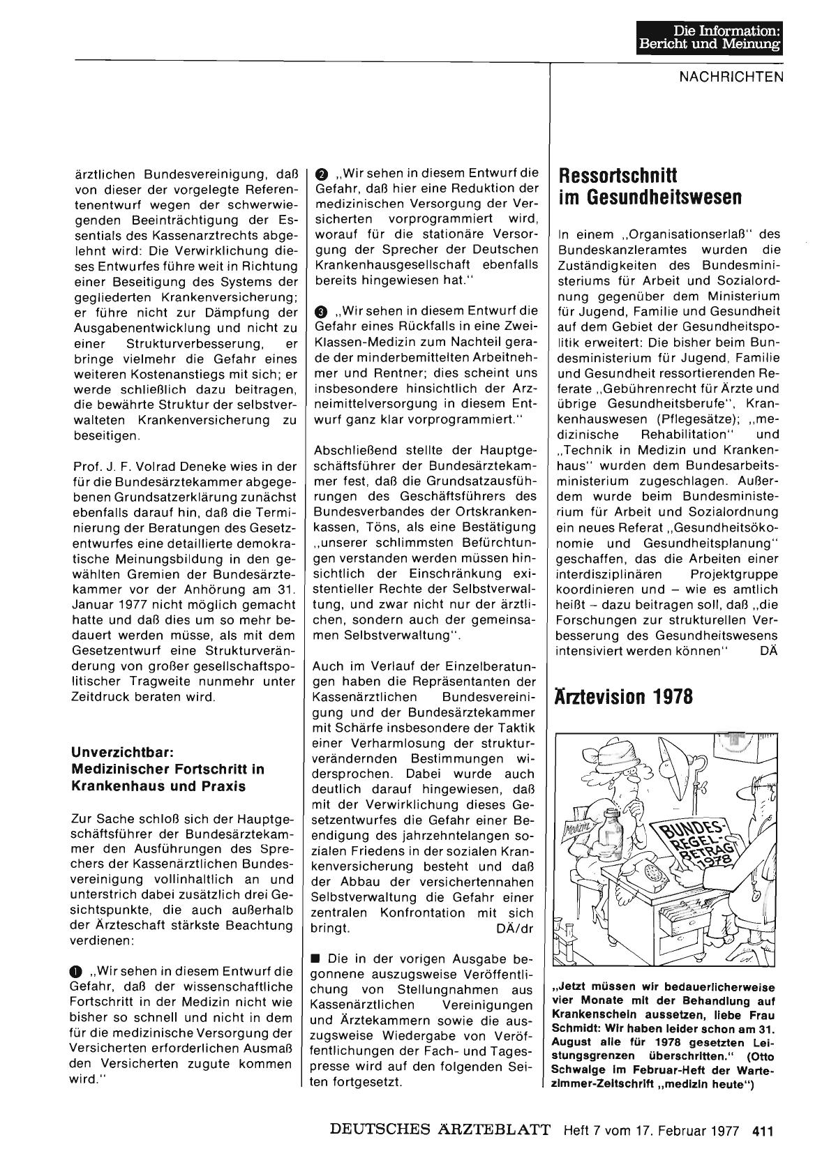 Vorschauseite 1: Ressortschnitt im Gesundheitswesen