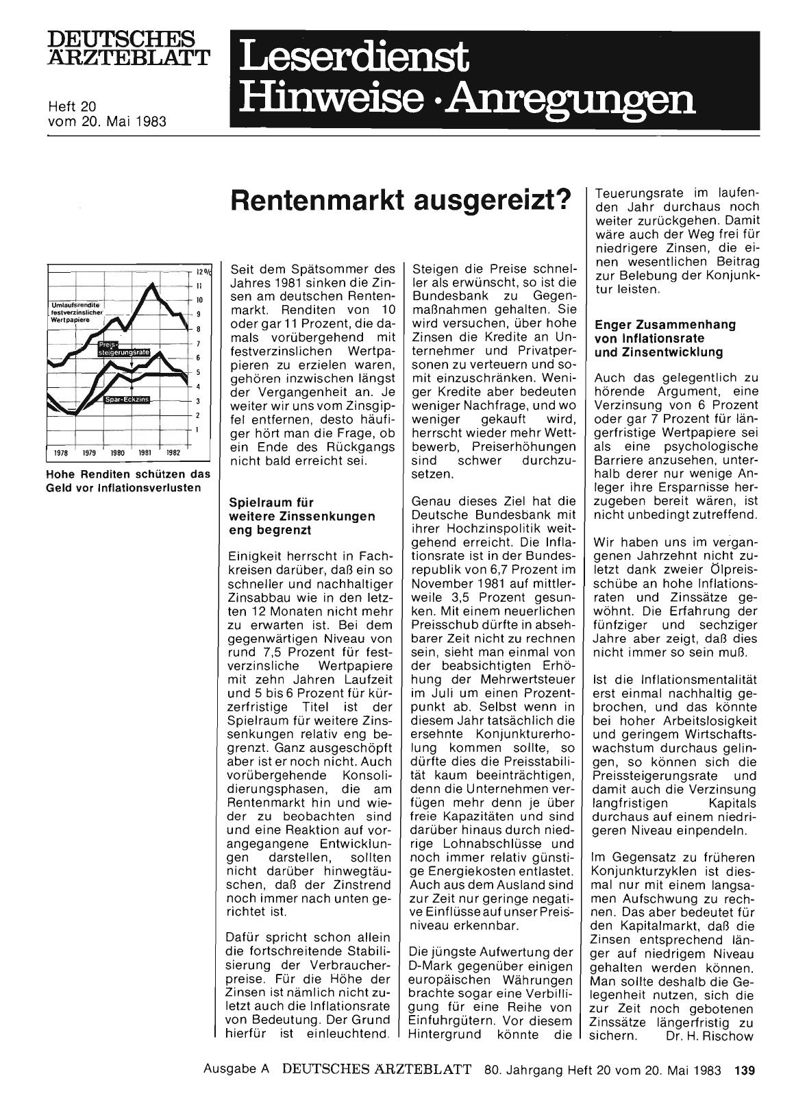 Vorschauseite 1: Rentenmarkt ausgereizt?