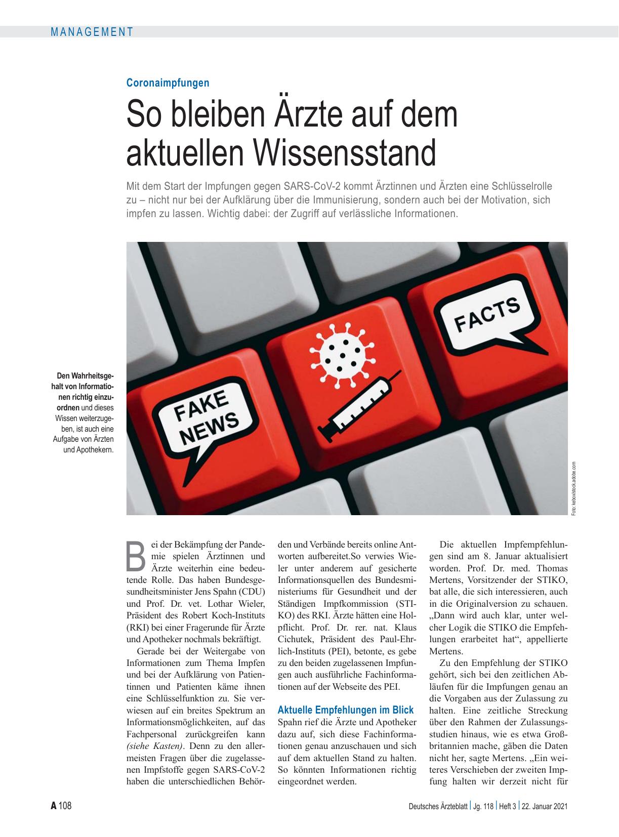 Vorschauseite 1: Coronaimpfungen: So bleiben Ärzte auf dem aktuellen Wissensstand