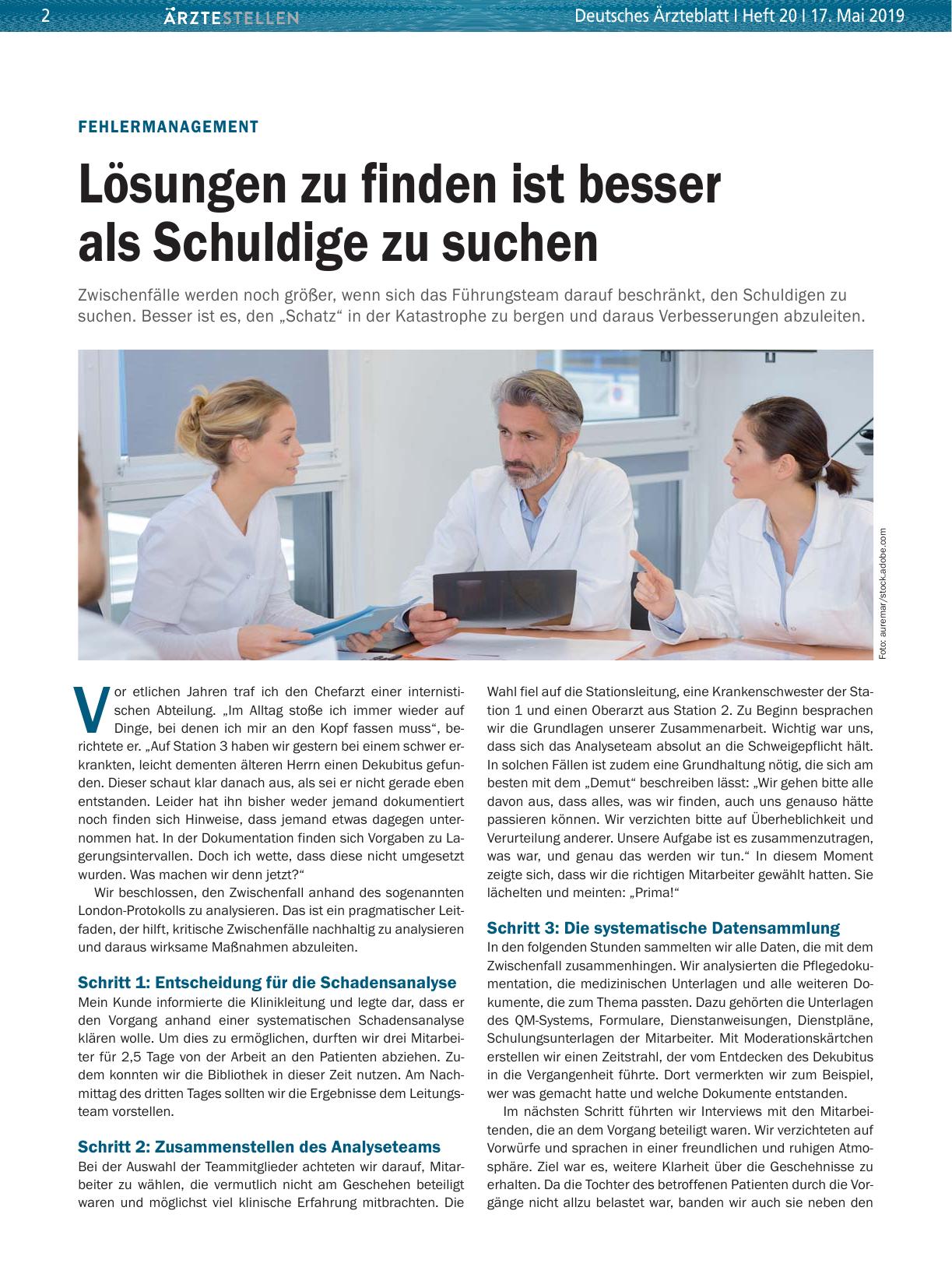 Vorschauseite 1: Fehlermanagement: Lösungen zu finden ist besser als Schuldige zu suchen